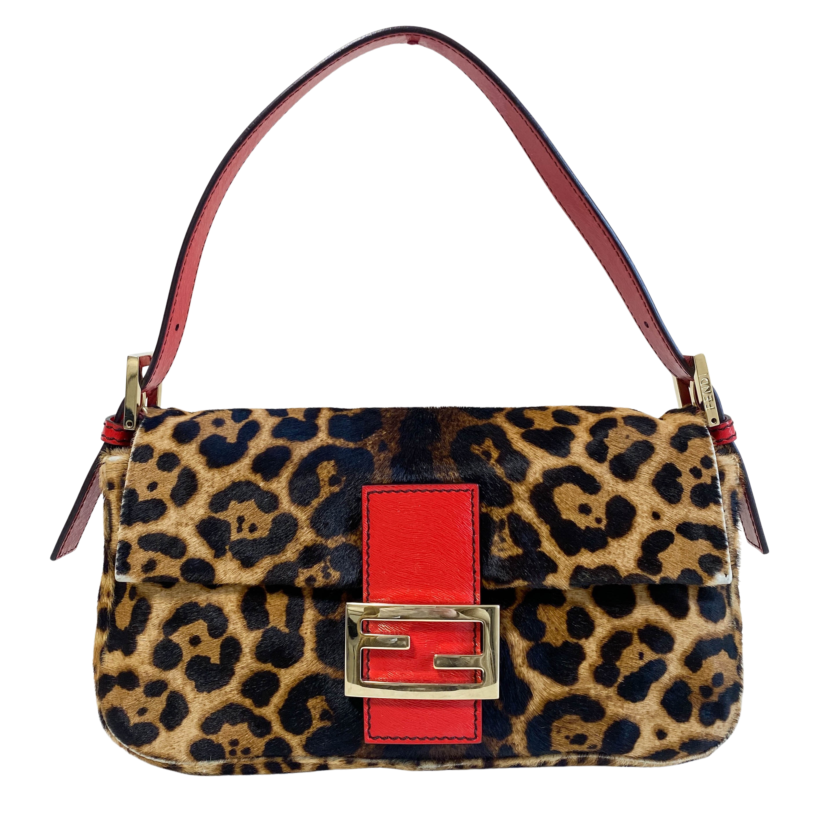 Baguette Leopard Pony Hair Shoulder Bag