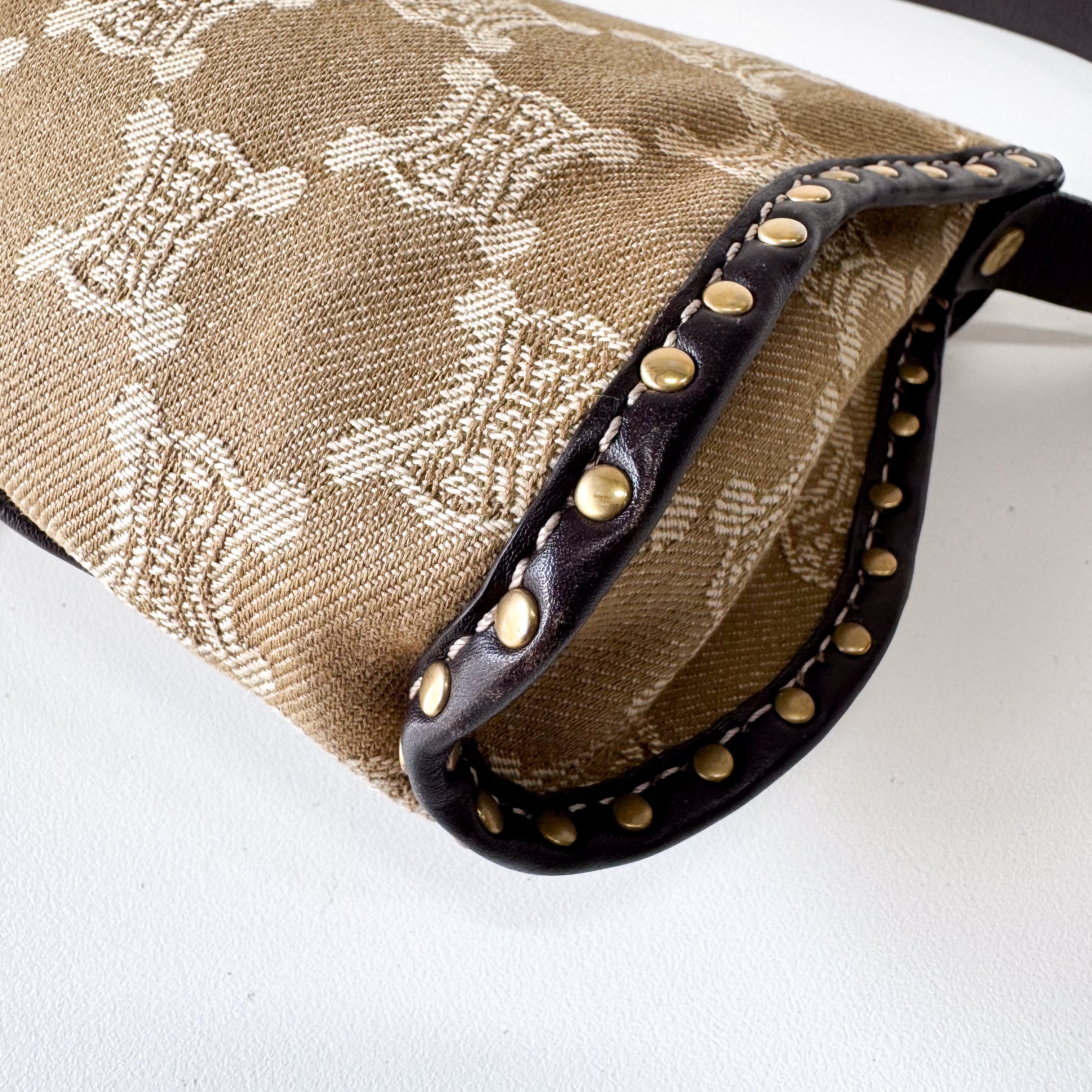 Macadam Triomphe Canvas Beige Shoulder Bag