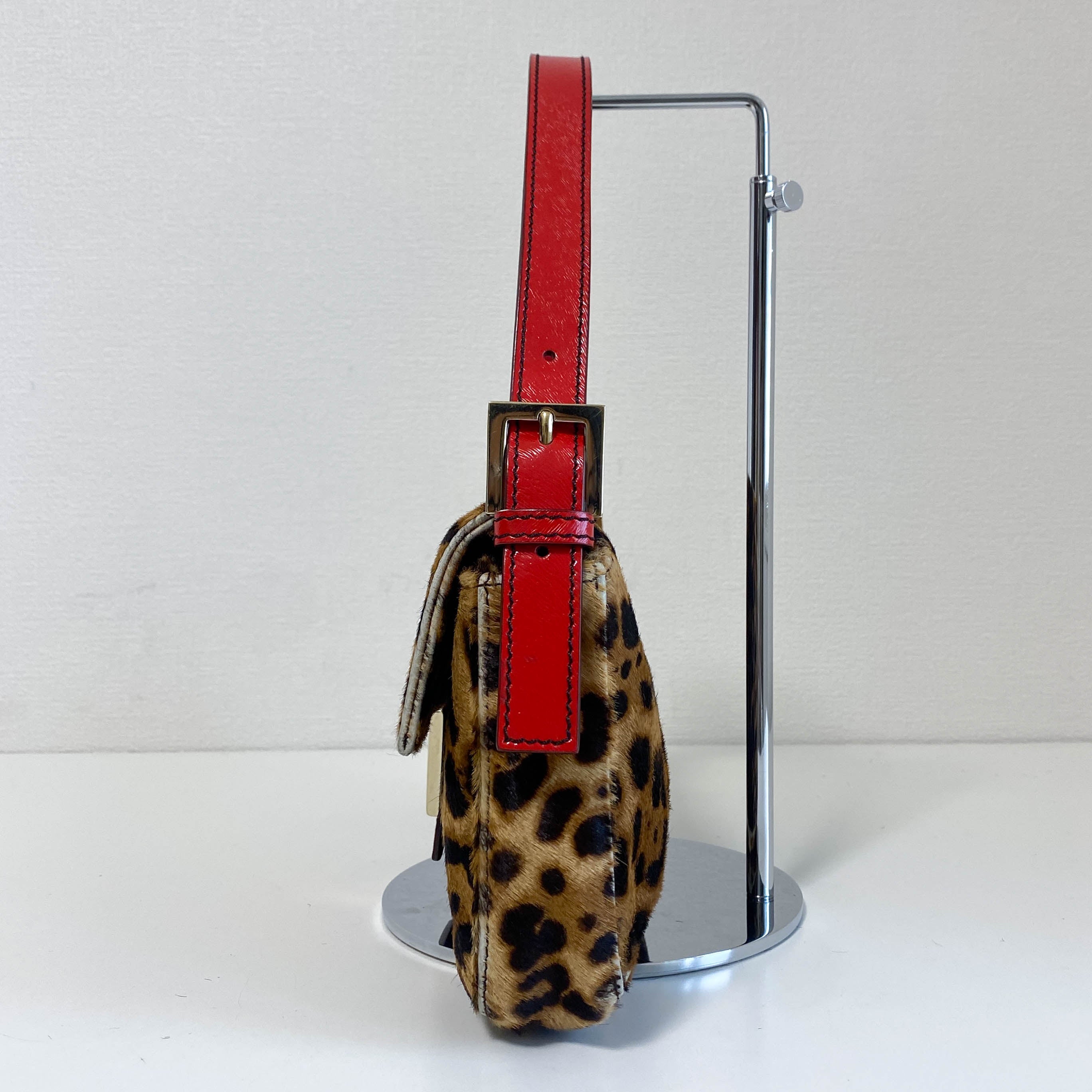 Baguette Leopard Pony Hair Shoulder Bag