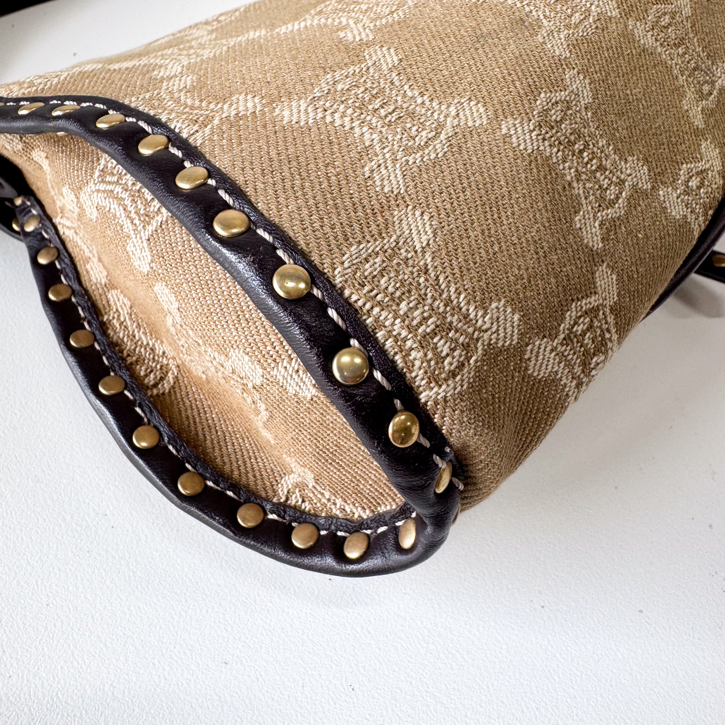 Macadam Triomphe Canvas Beige Shoulder Bag