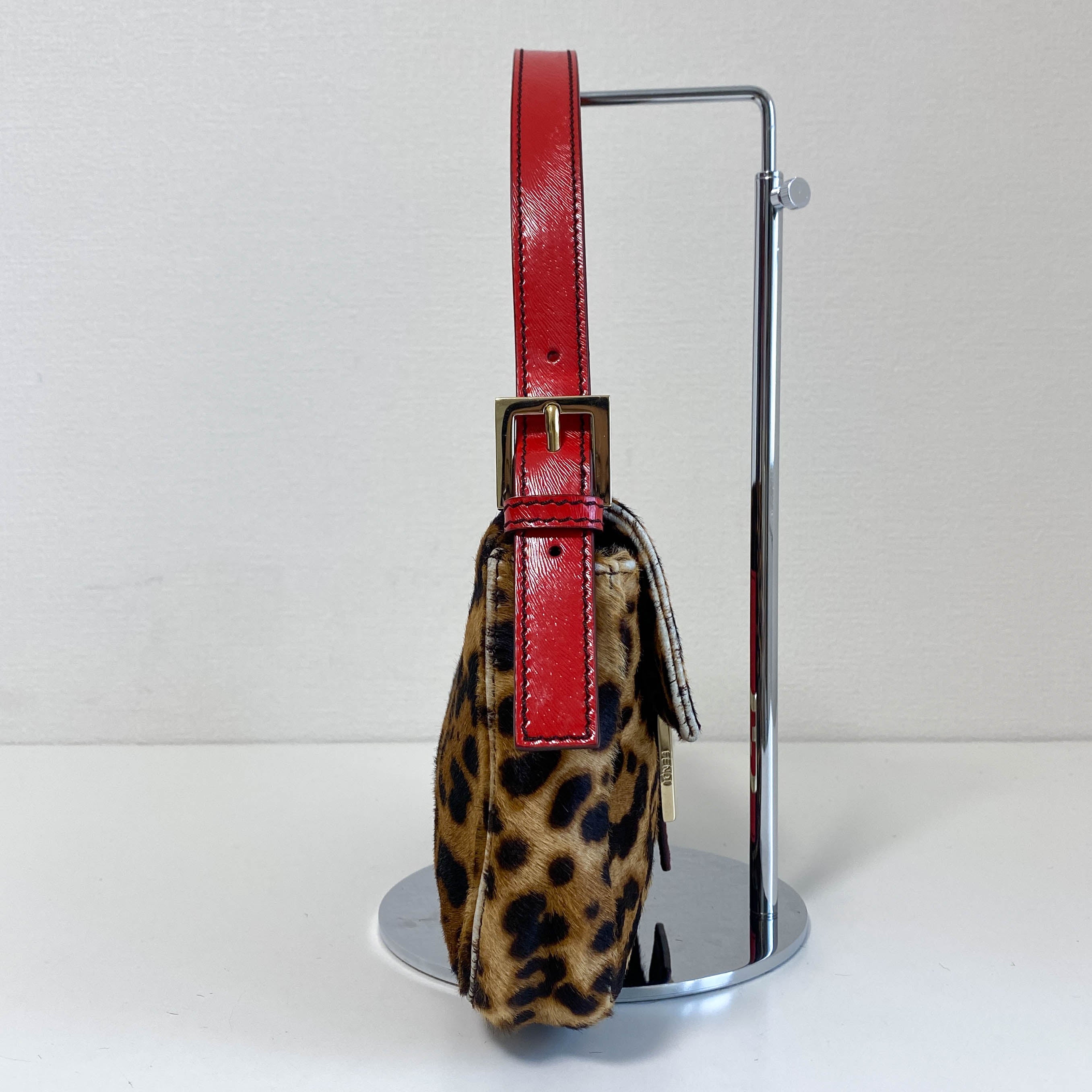 Baguette Leopard Pony Hair Shoulder Bag