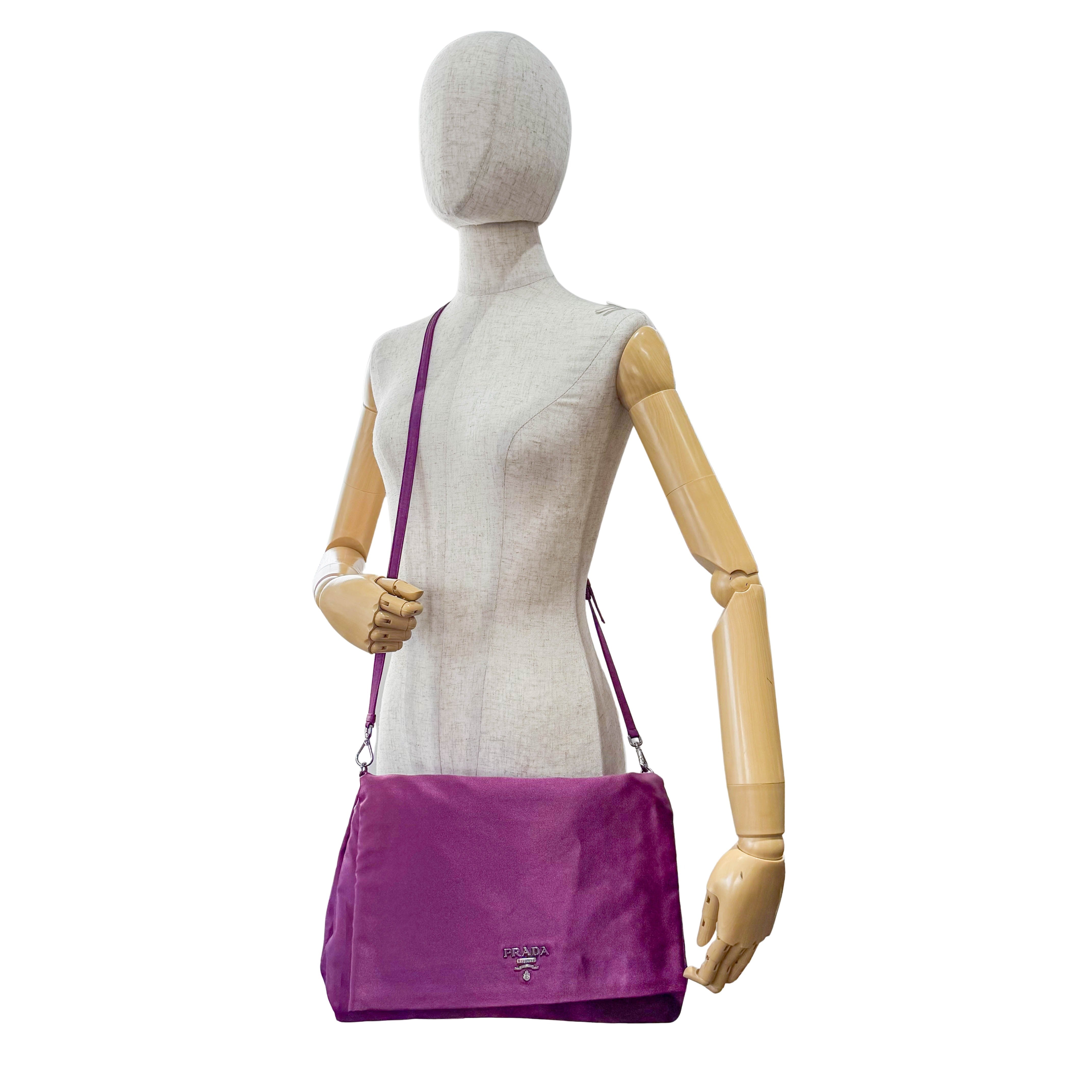 Purple Satin Shoulder Bag