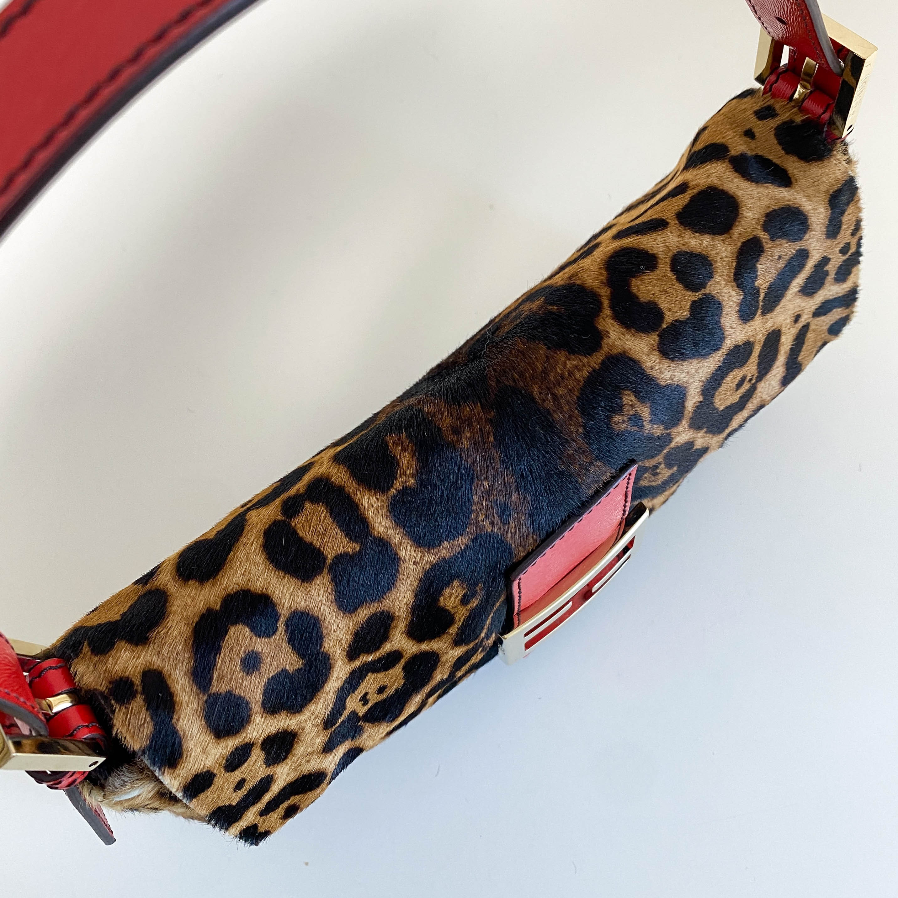 Baguette Leopard Pony Hair Shoulder Bag