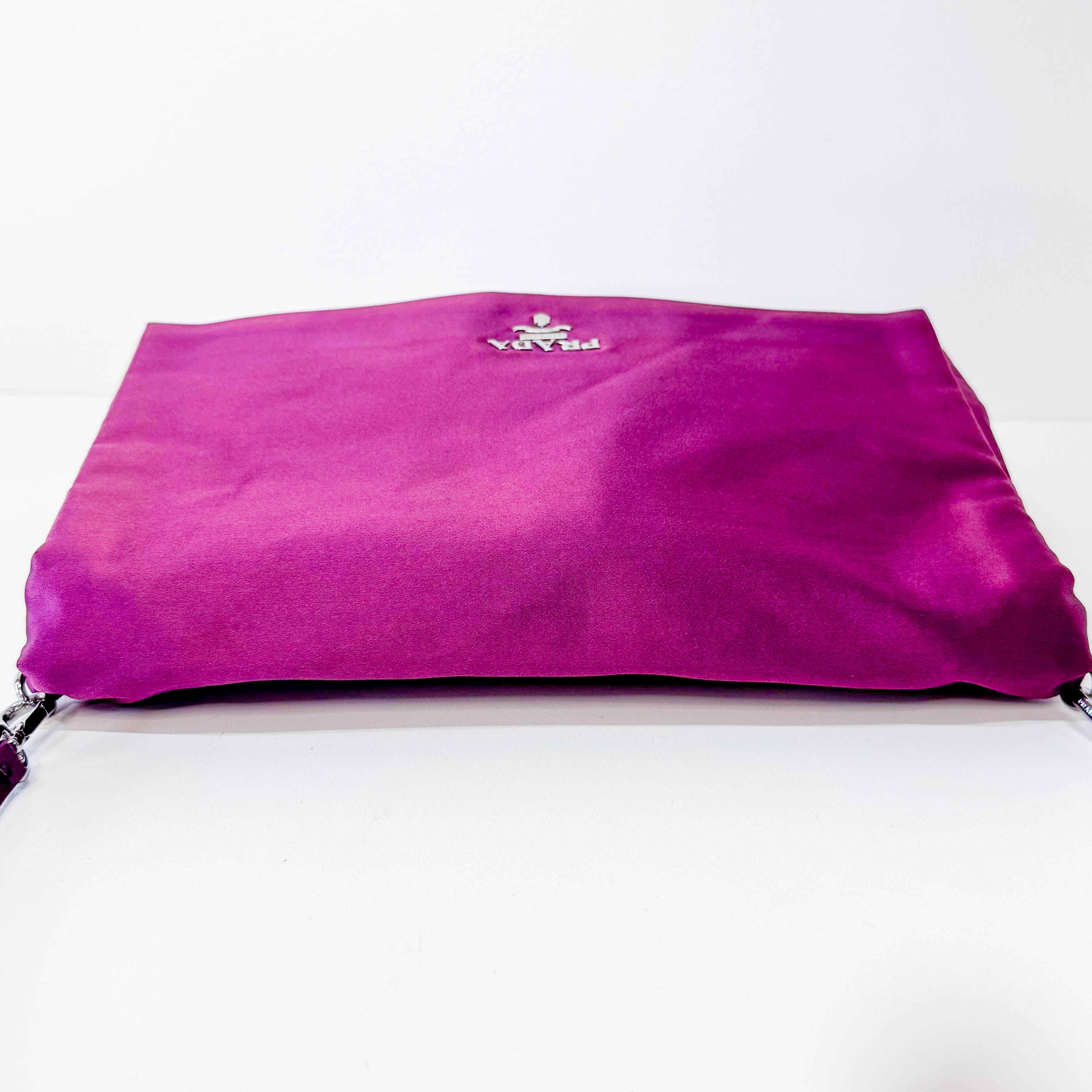 Purple Satin Shoulder Bag