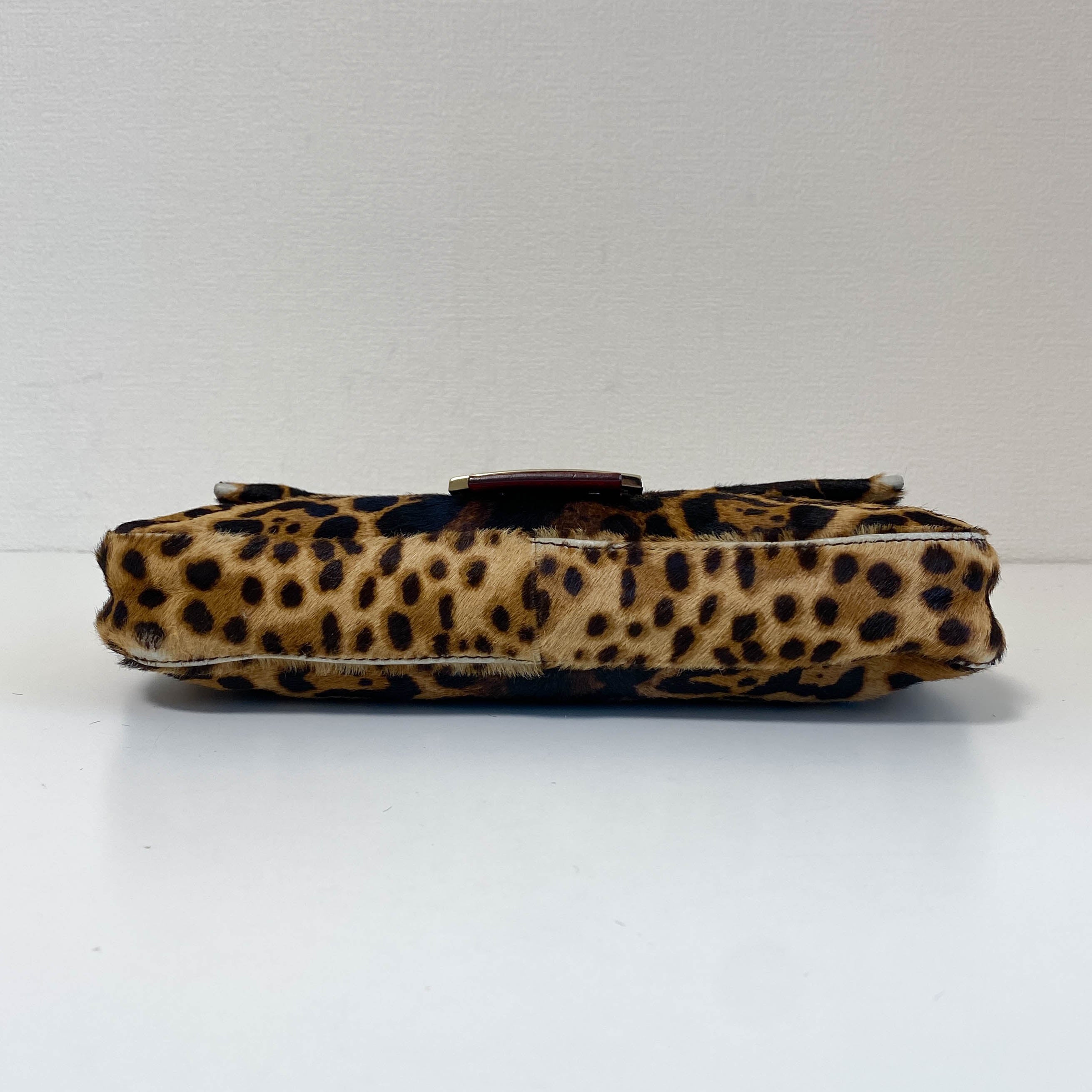 Baguette Leopard Pony Hair Shoulder Bag