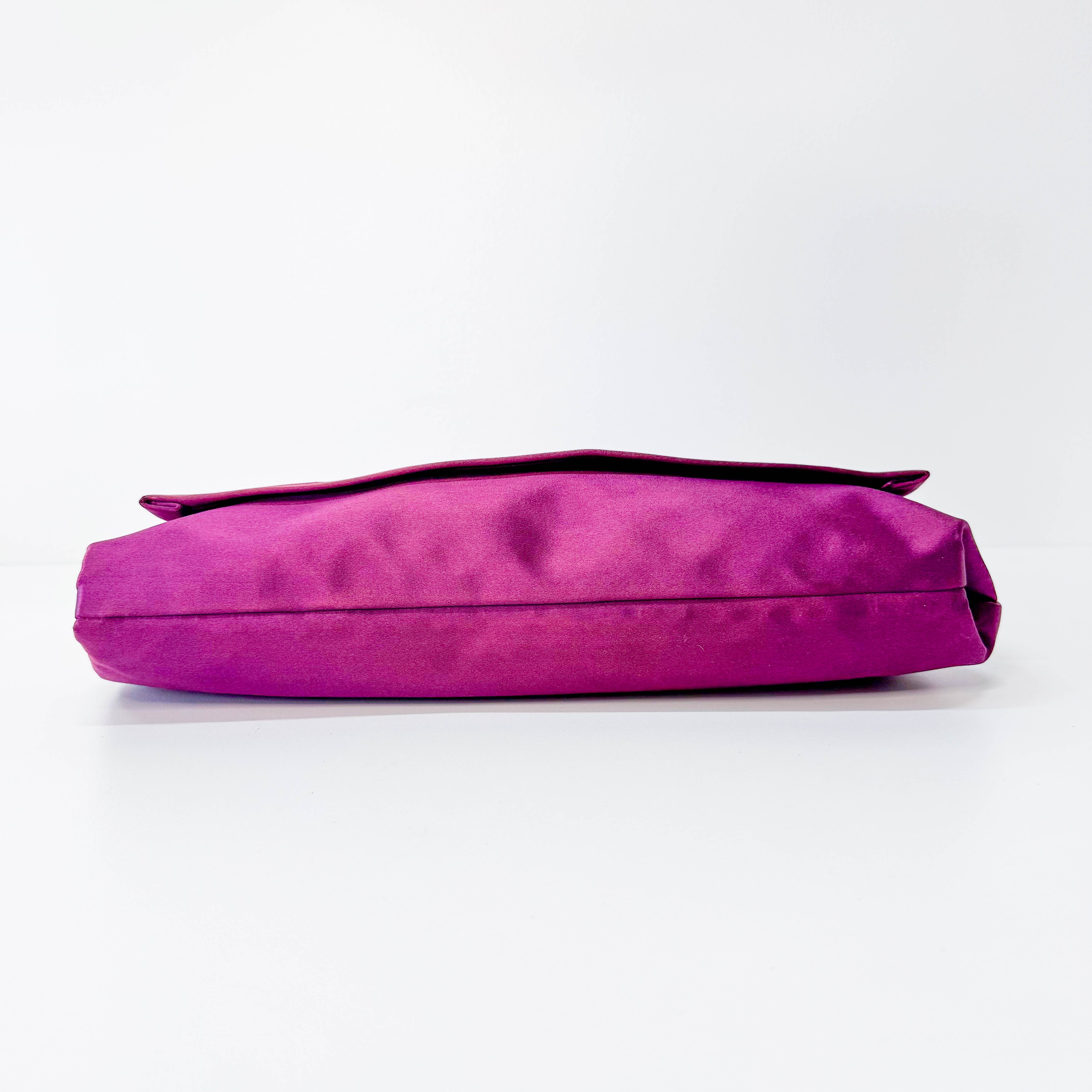 Purple Satin Shoulder Bag