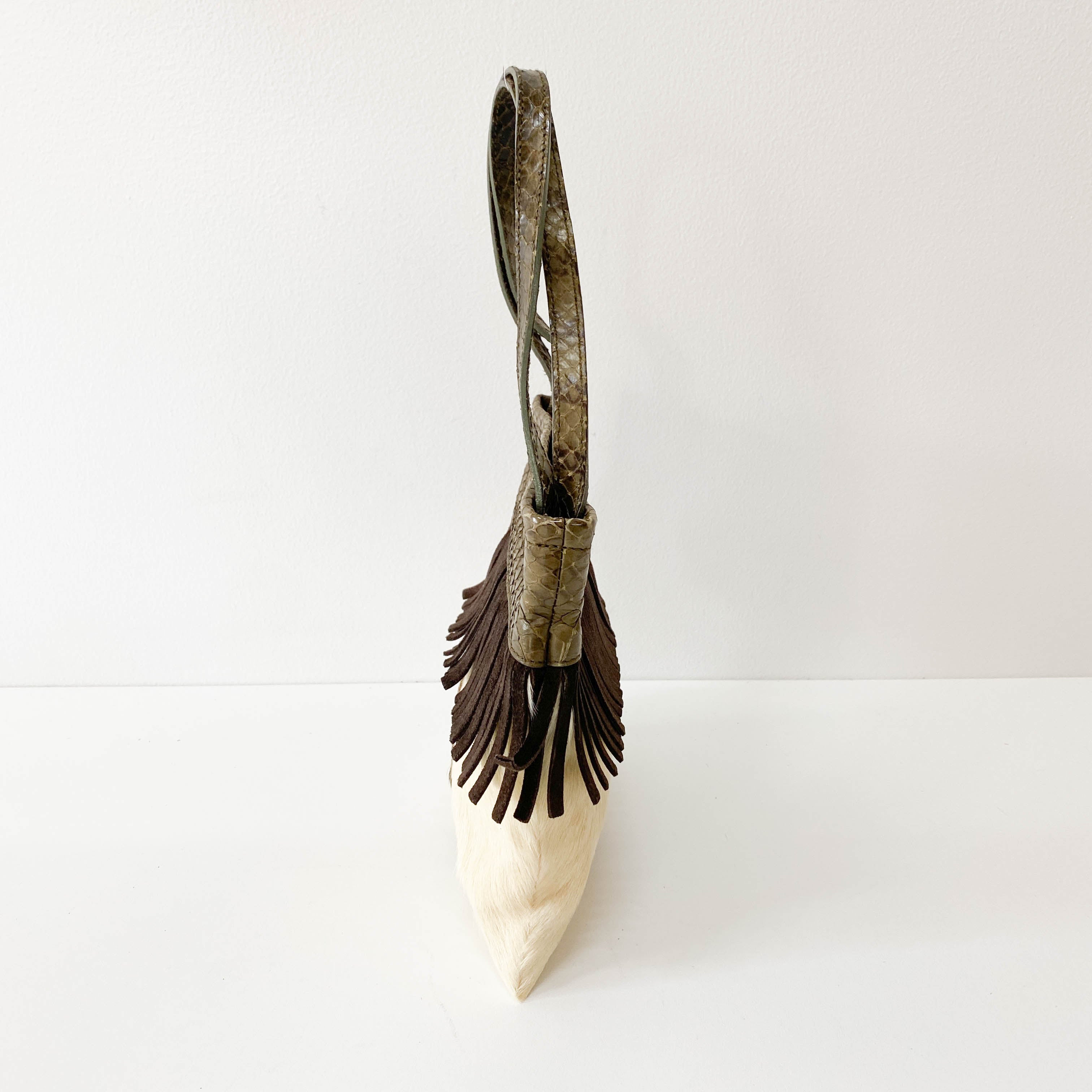 Archive Python Embossed Pony Hair Hand Bag