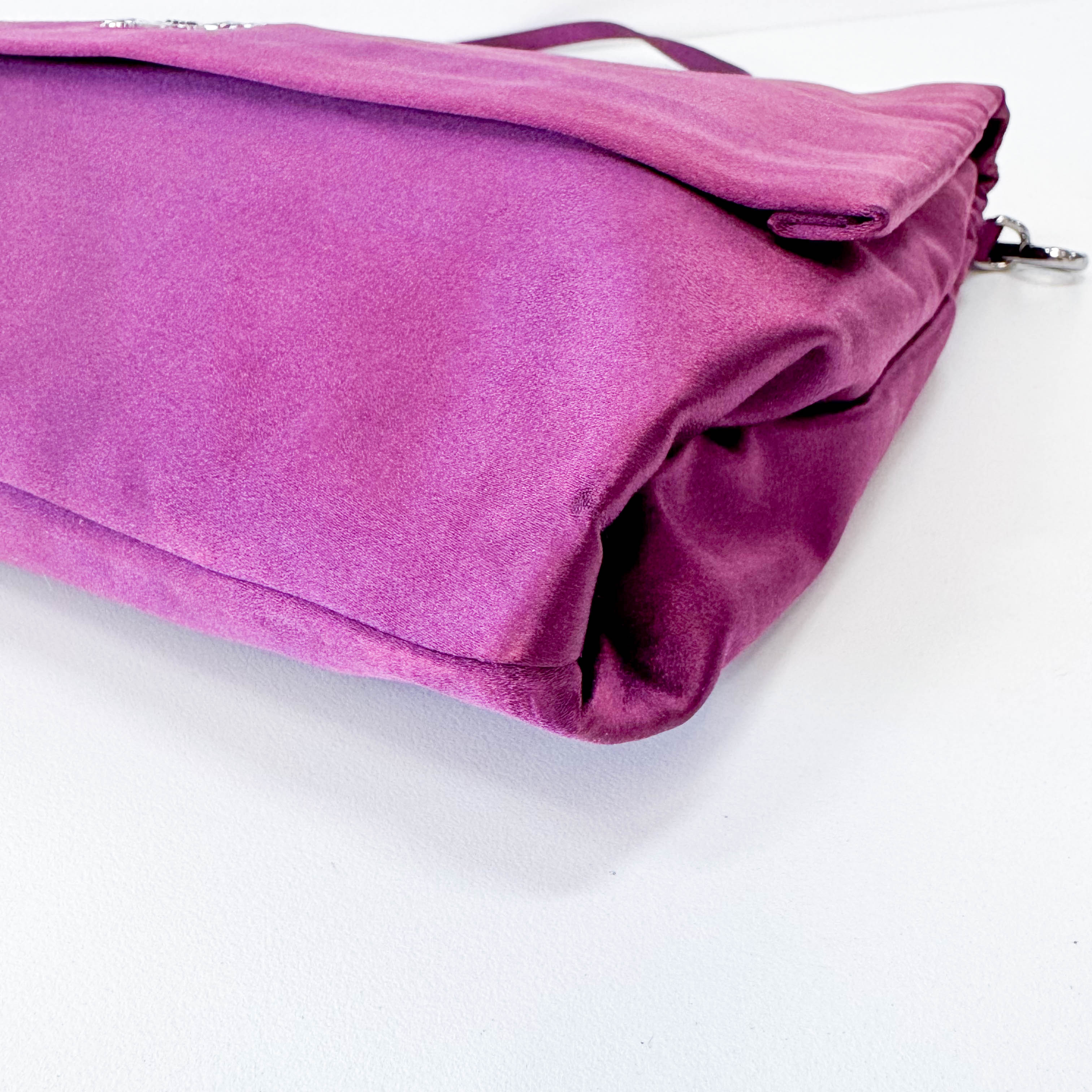 Purple Satin Shoulder Bag