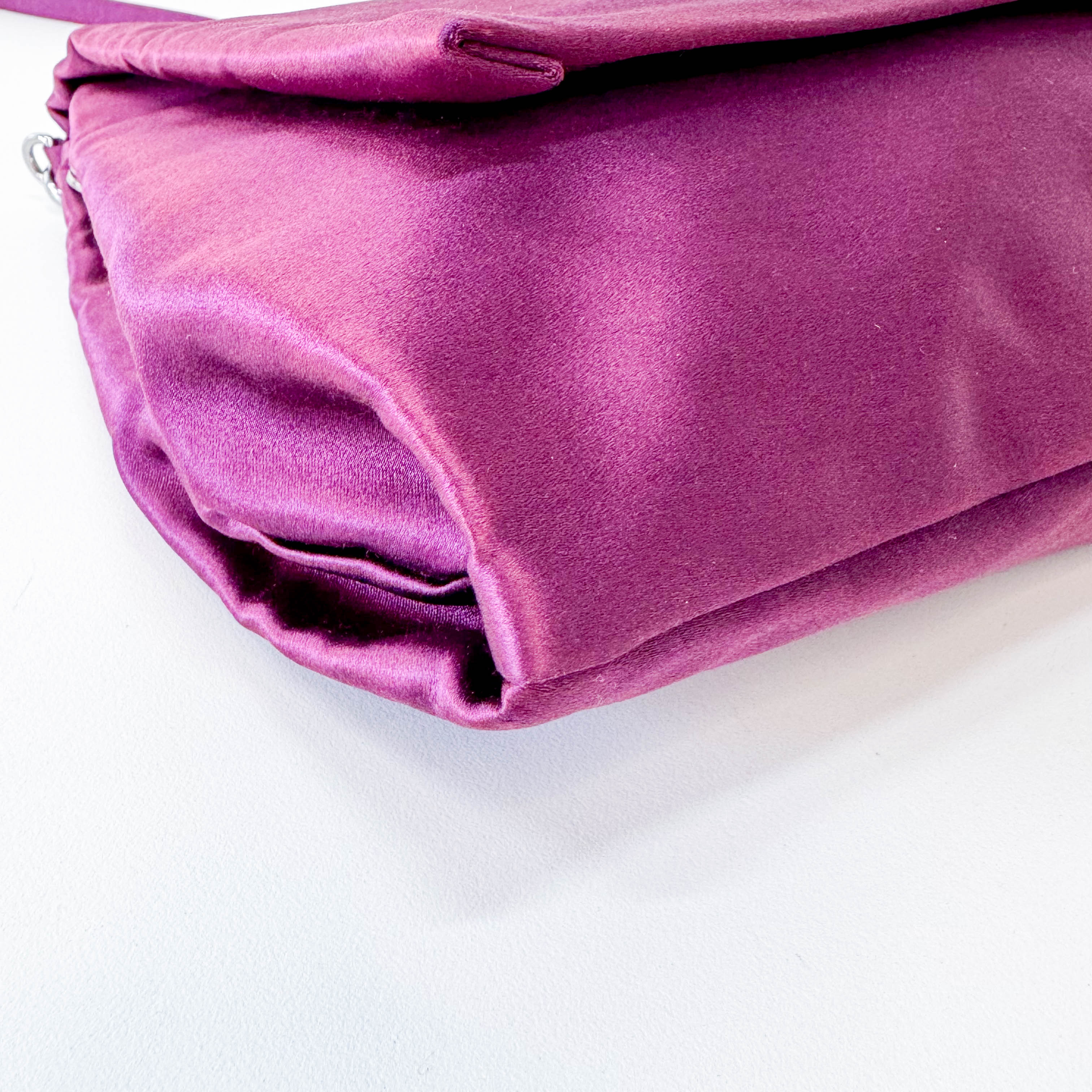 Purple Satin Shoulder Bag