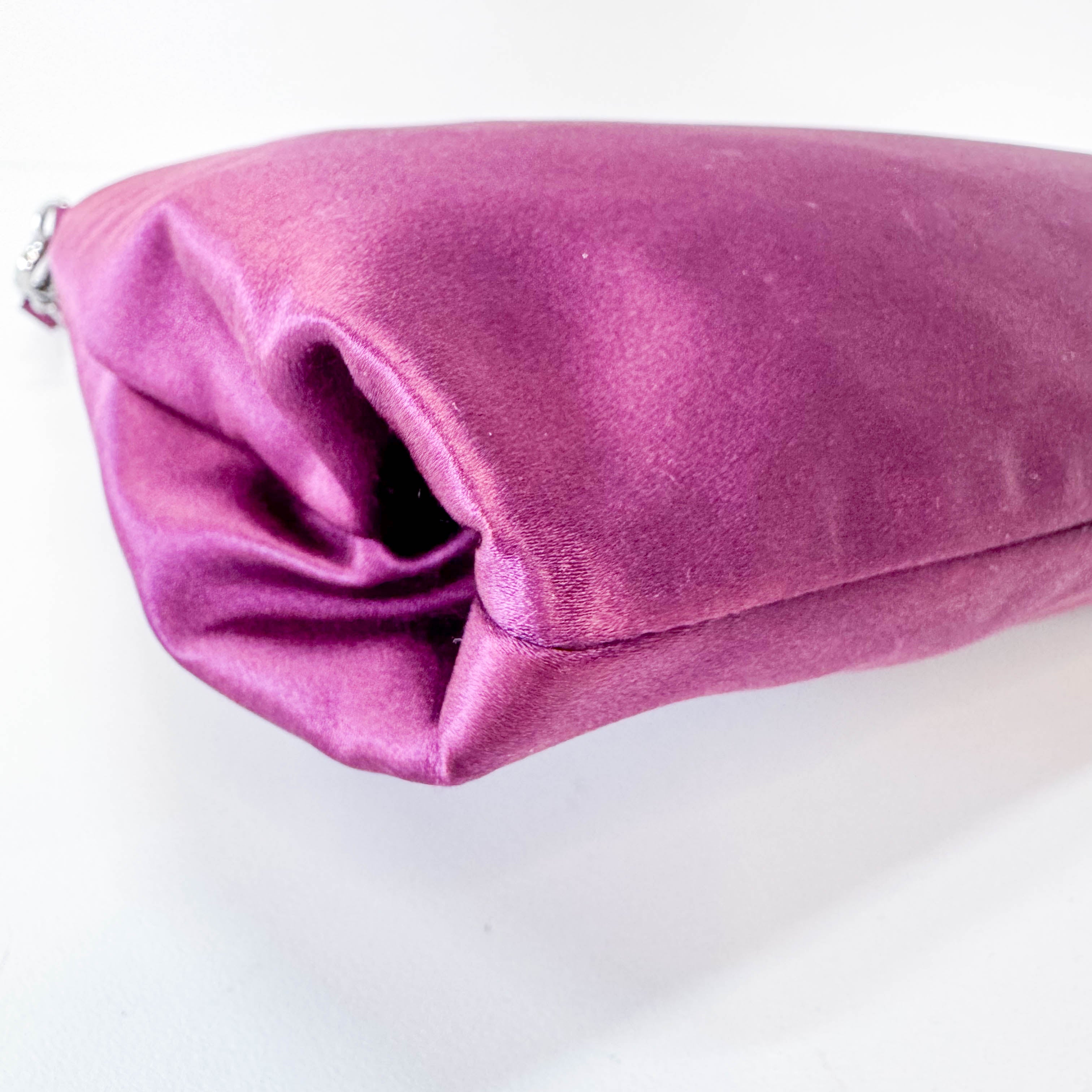Purple Satin Shoulder Bag