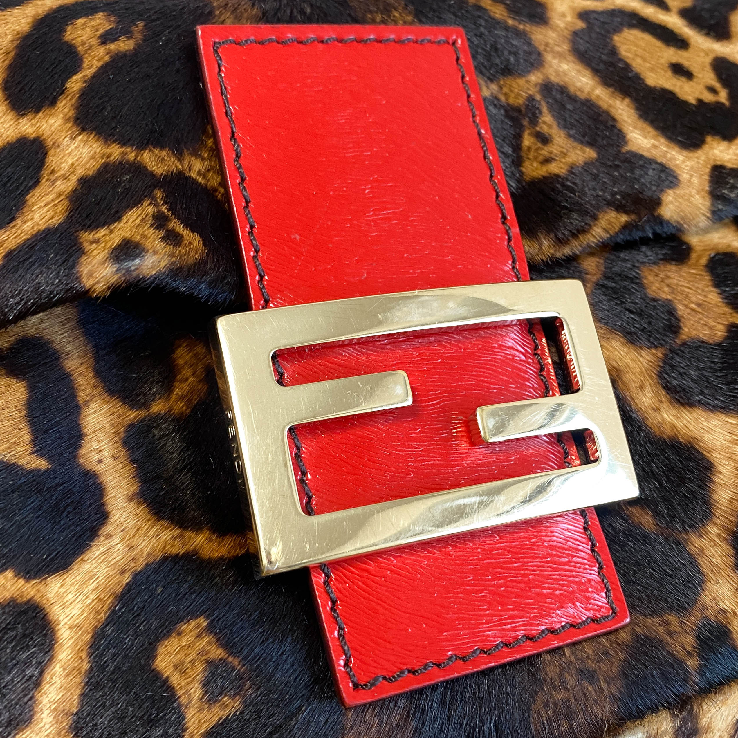 Baguette Leopard Pony Hair Shoulder Bag