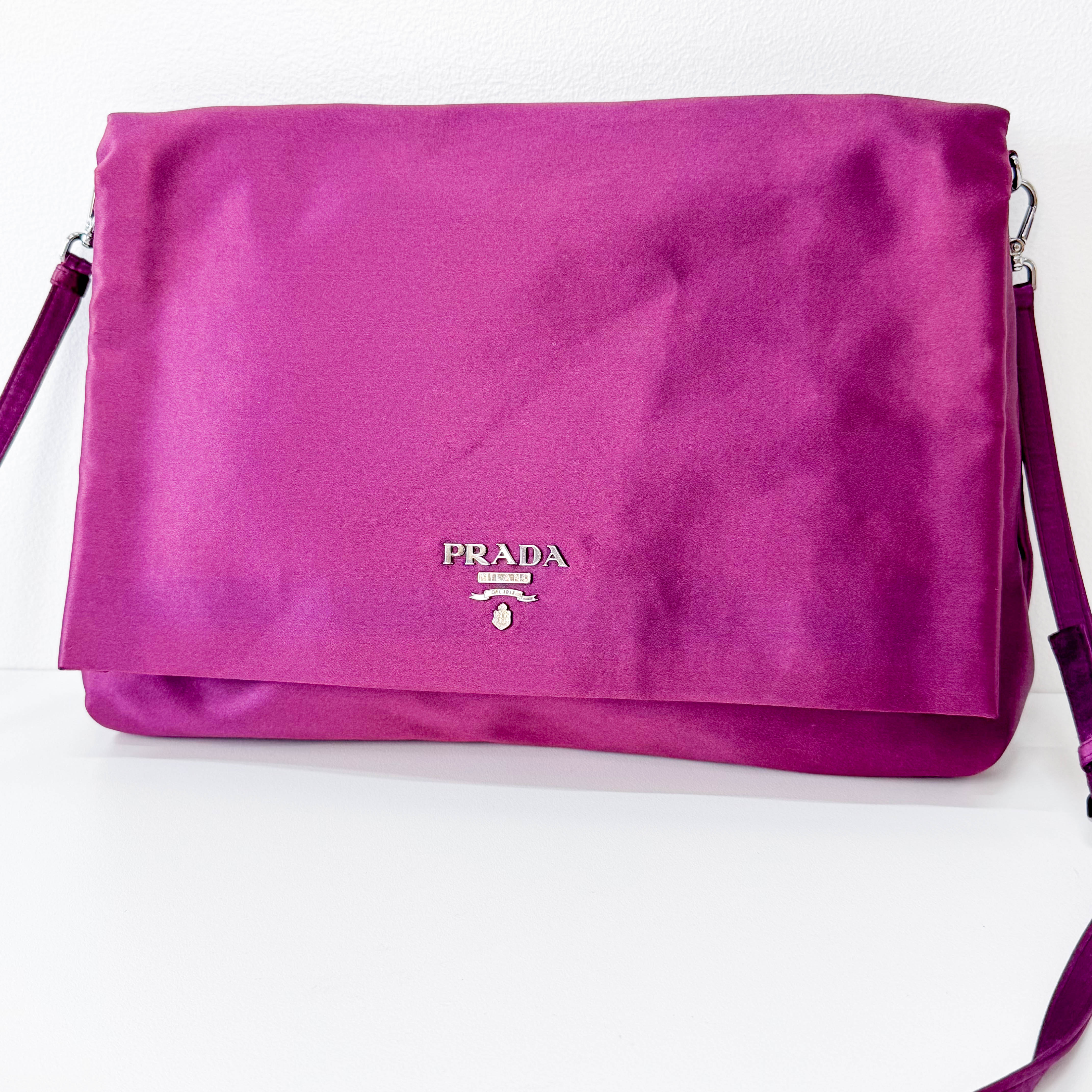 Purple Satin Shoulder Bag