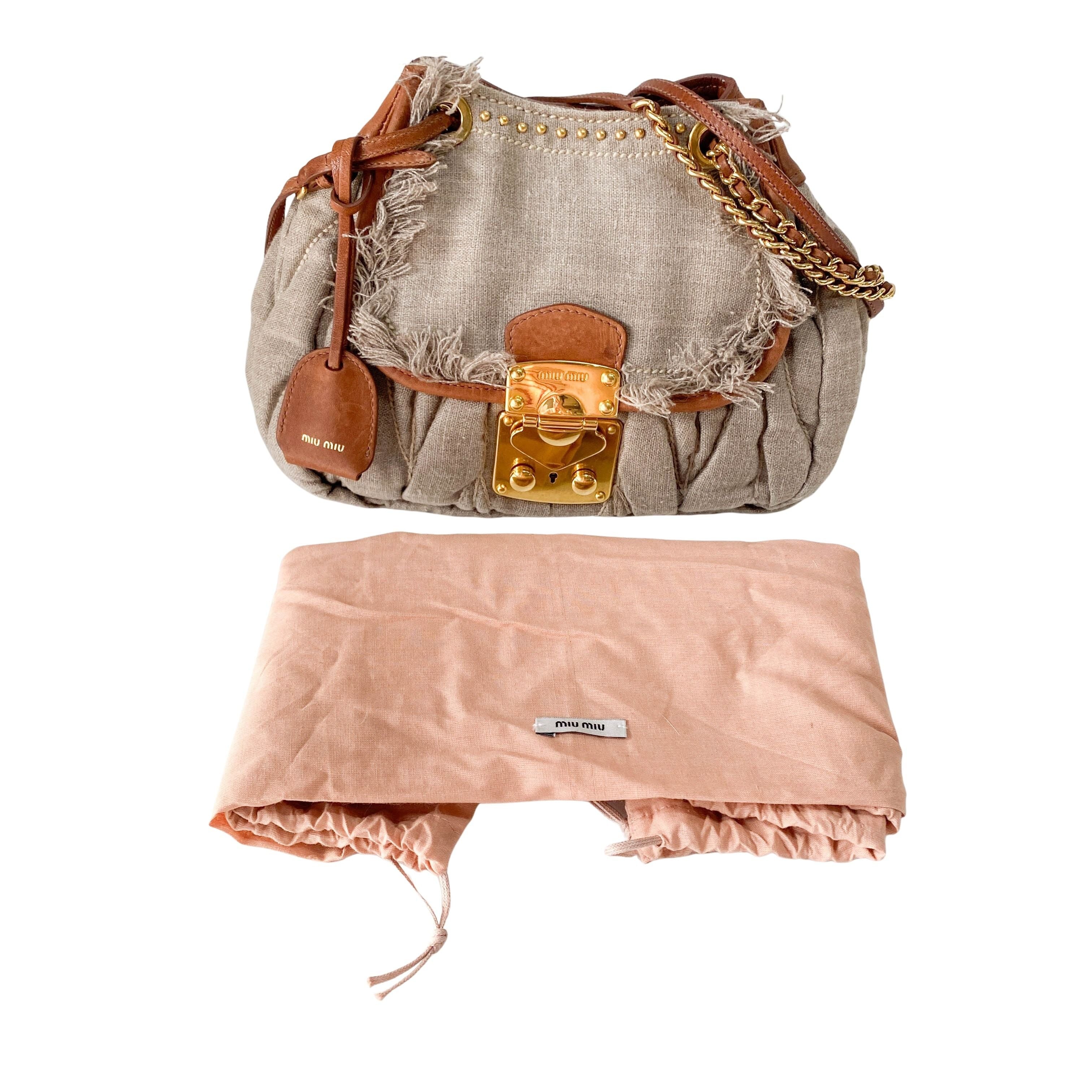 Grey Cotton Shoulder Bag