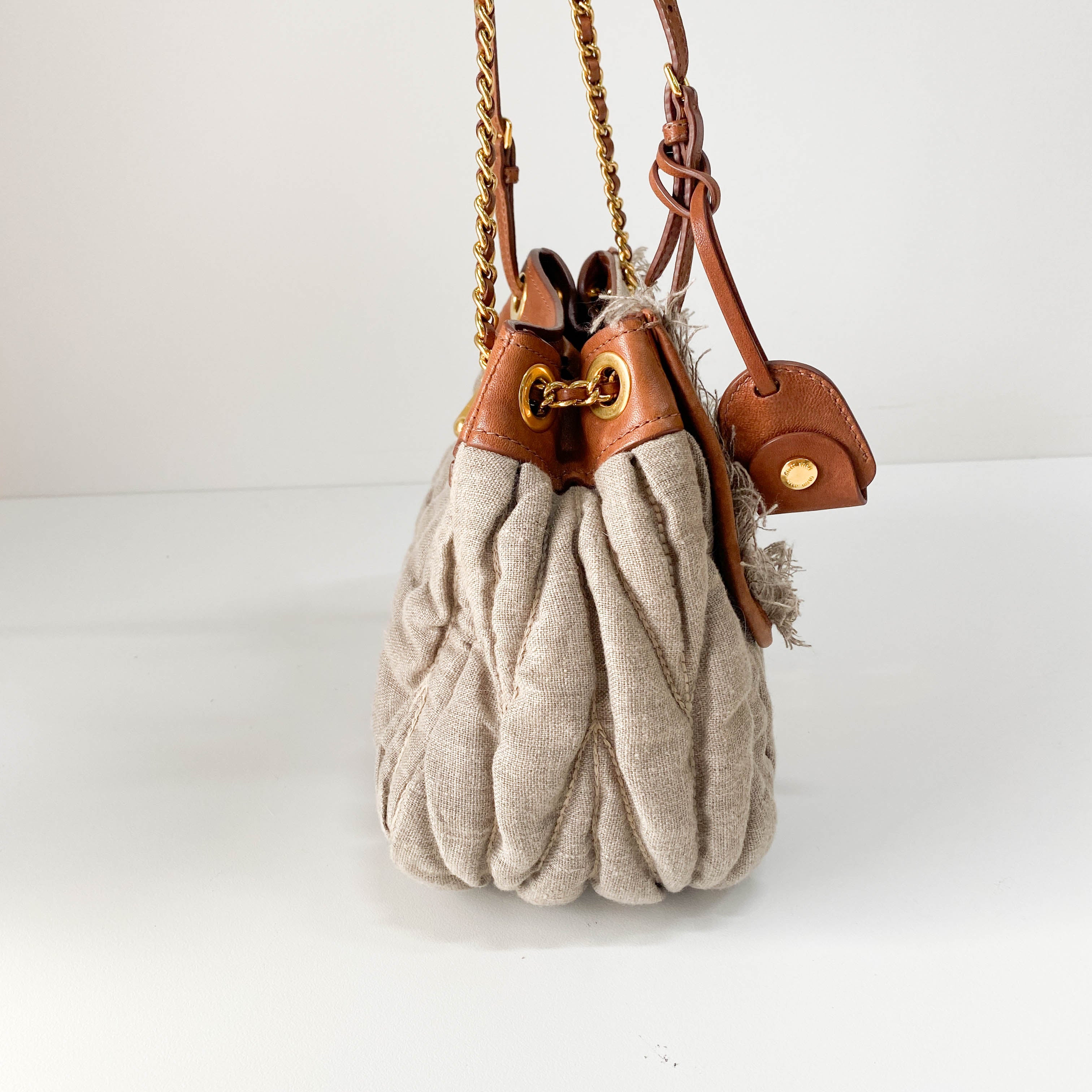 Grey Cotton Shoulder Bag