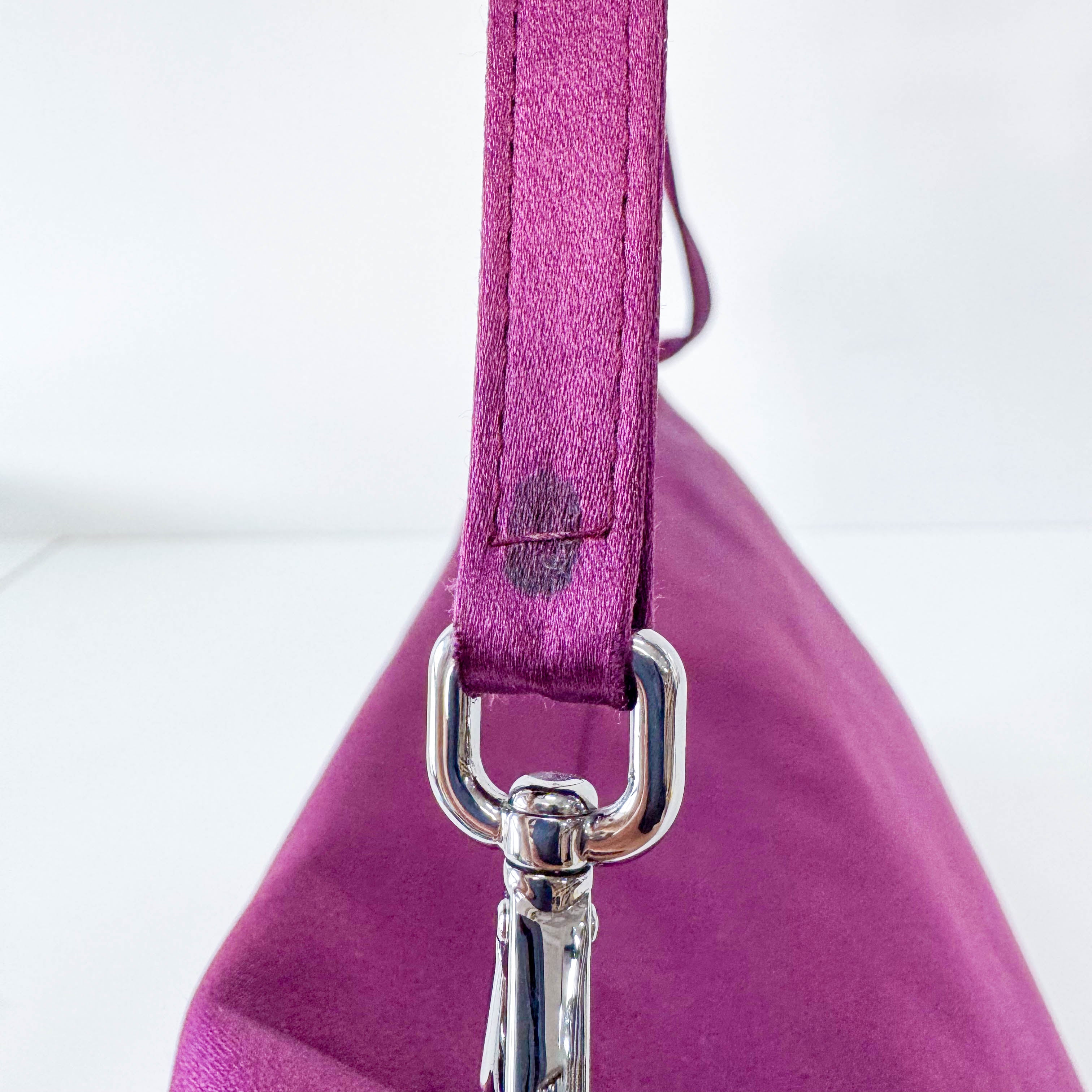 Purple Satin Shoulder Bag