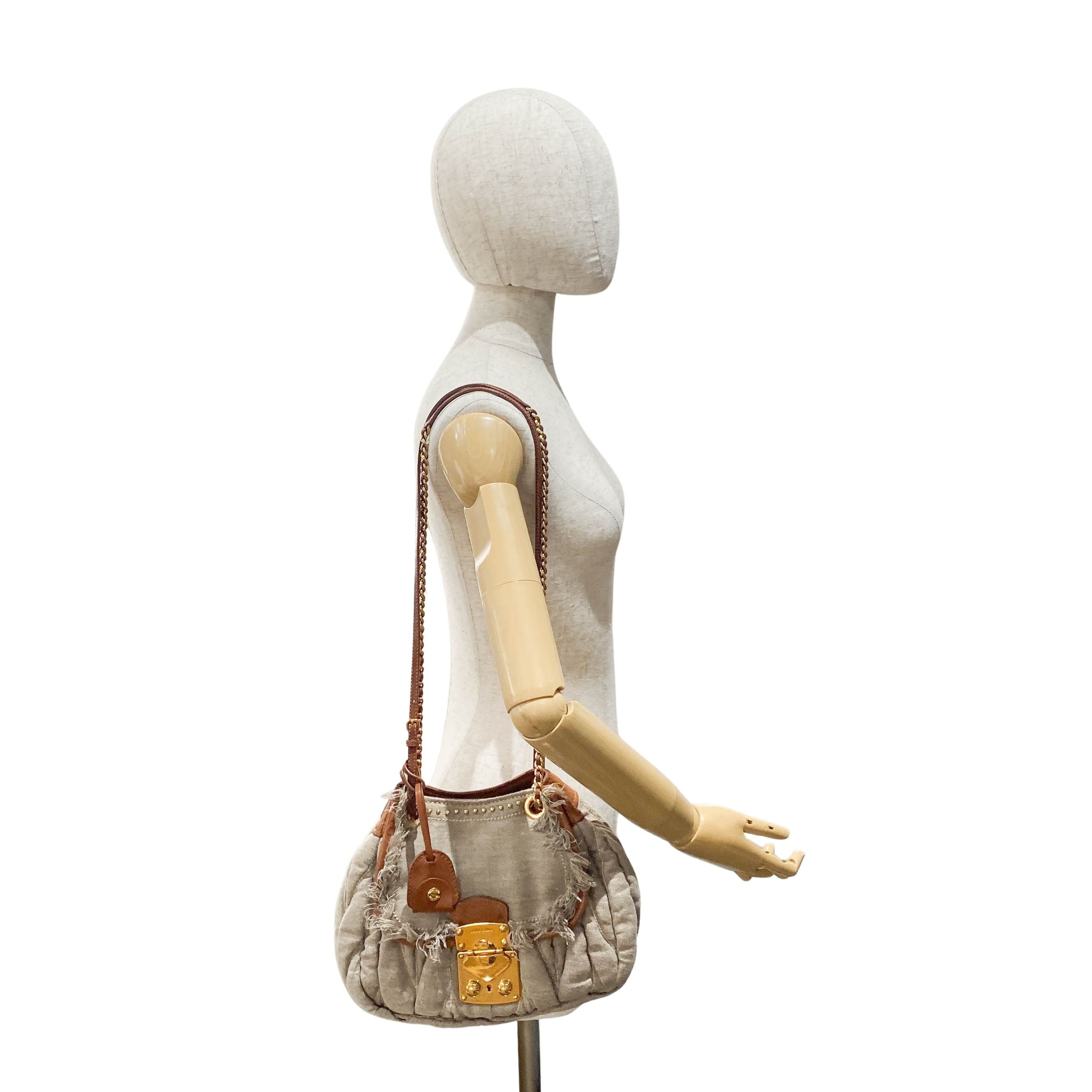 Grey Cotton Shoulder Bag