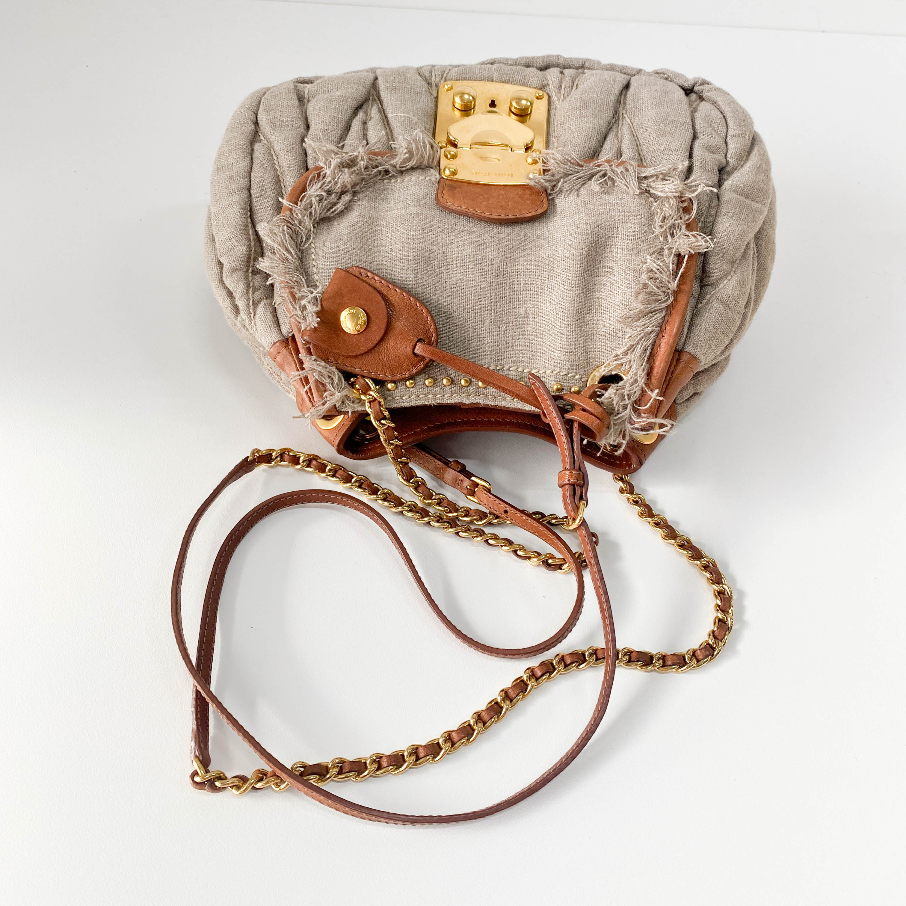 Grey Cotton Shoulder Bag