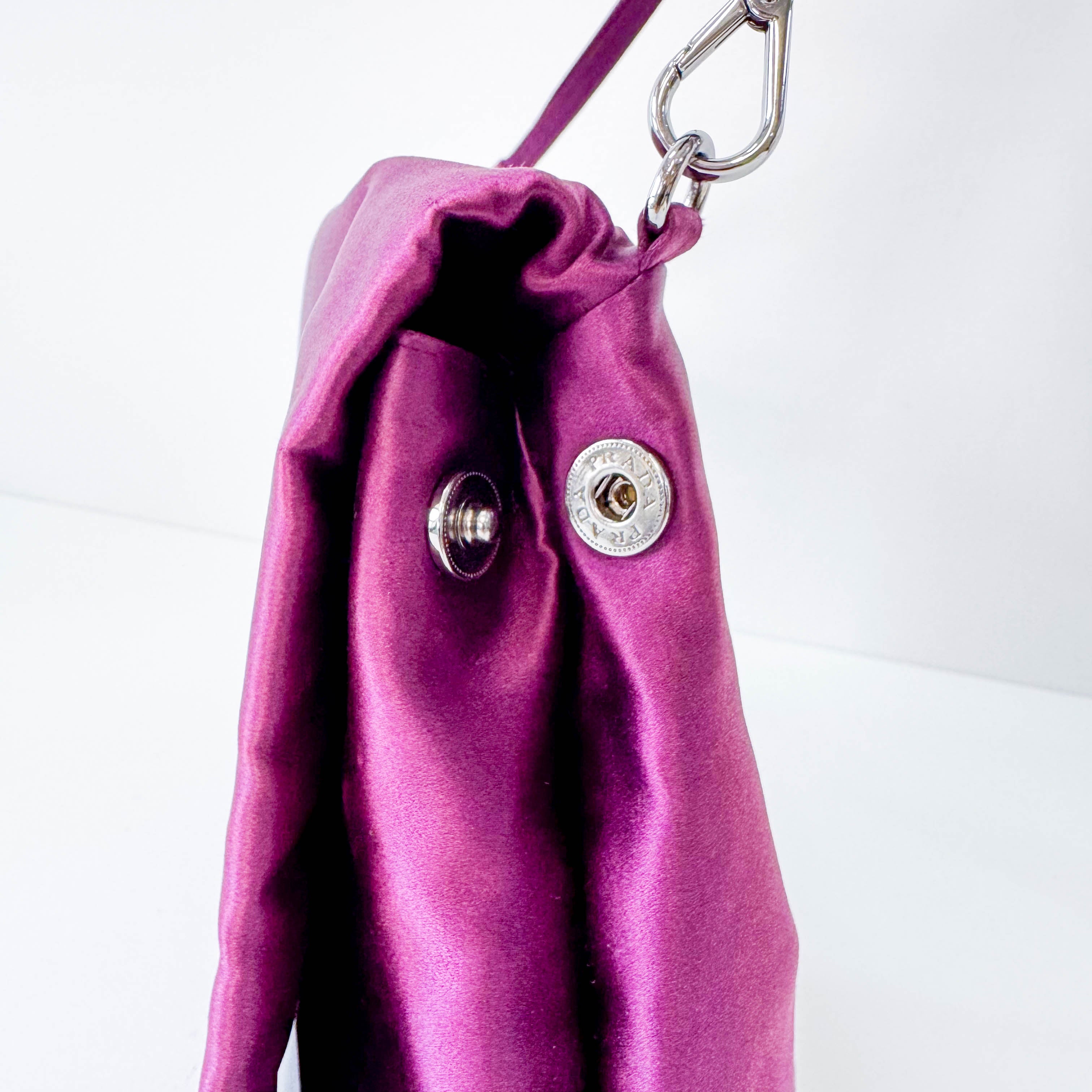 Purple Satin Shoulder Bag