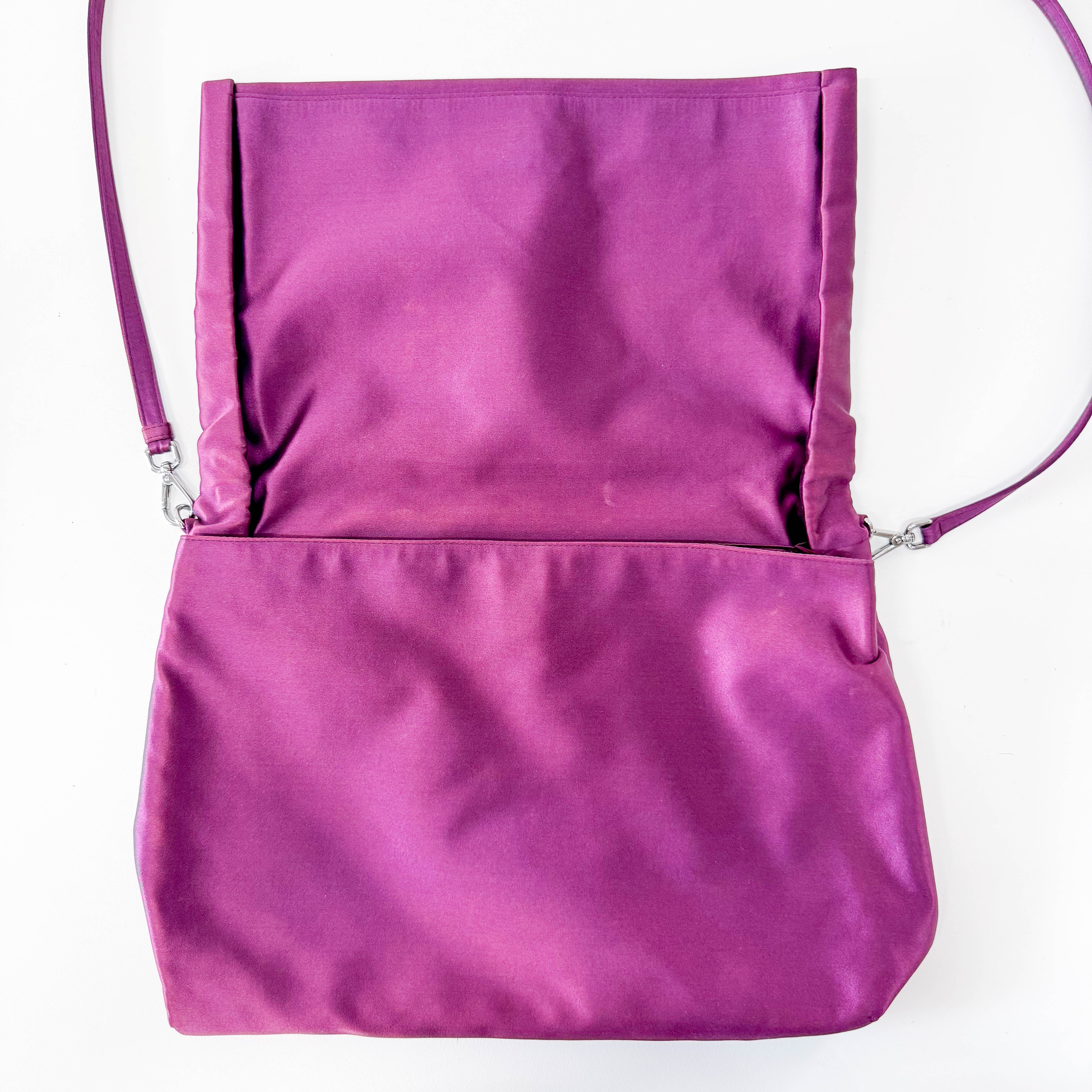 Purple Satin Shoulder Bag