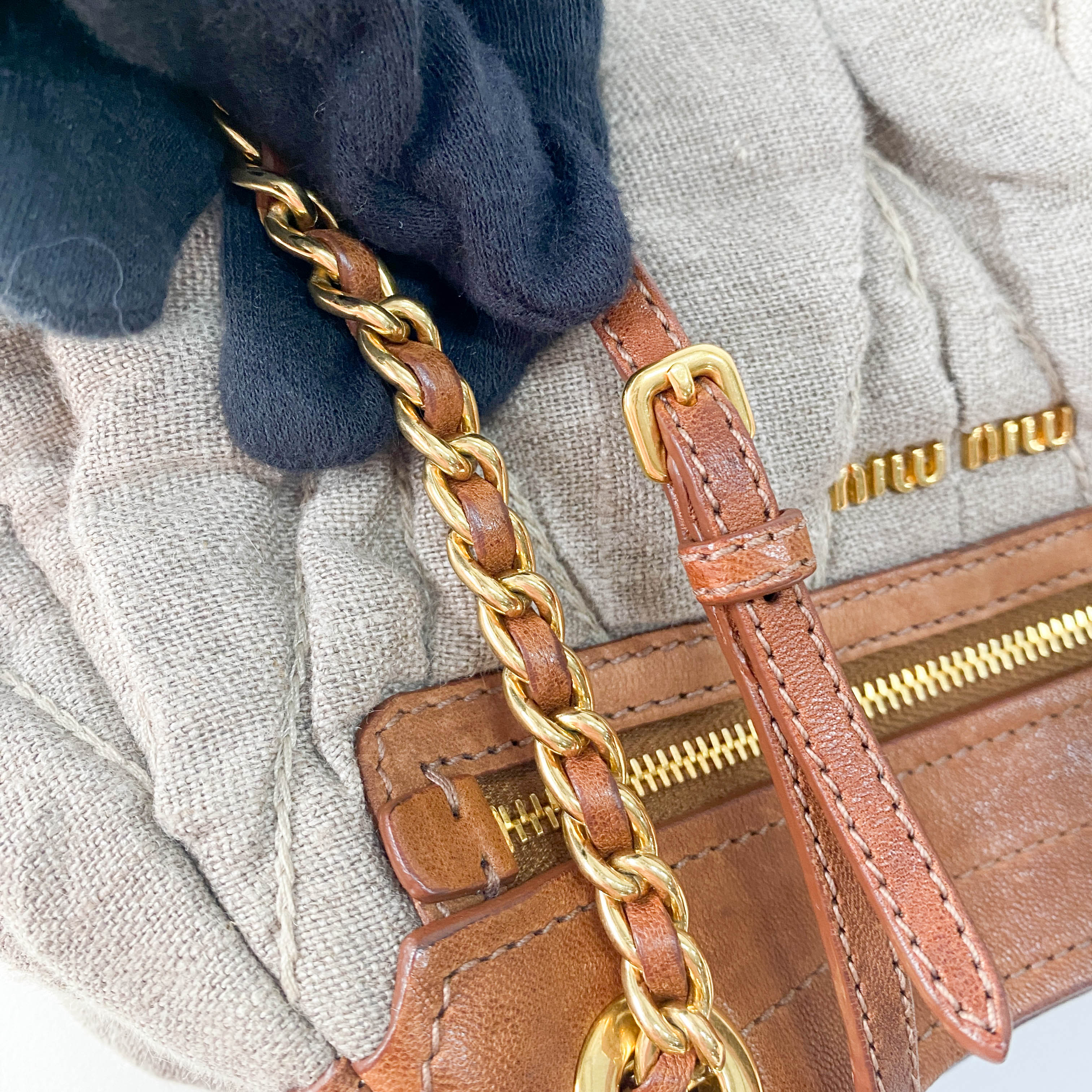 Grey Cotton Shoulder Bag