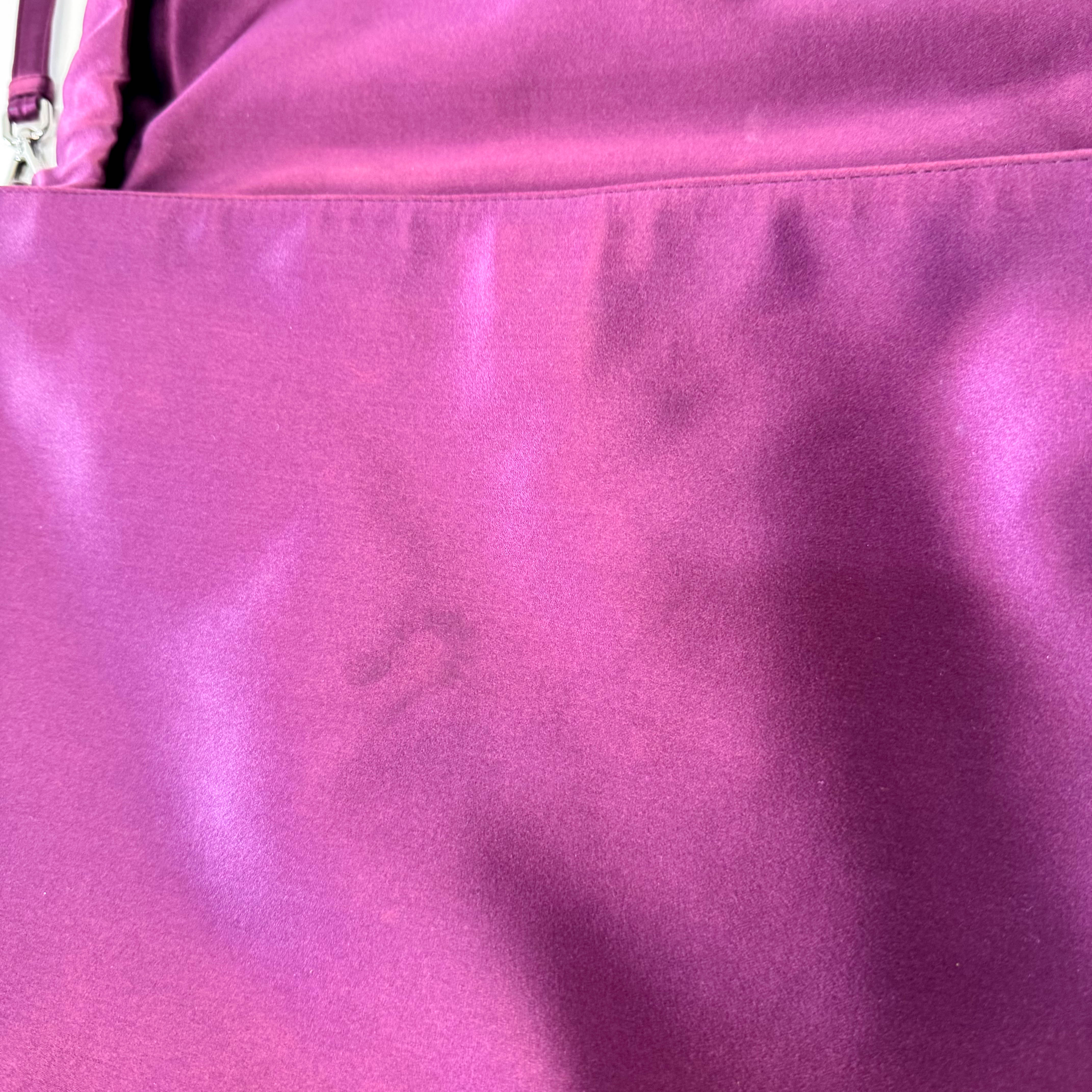 Purple Satin Shoulder Bag