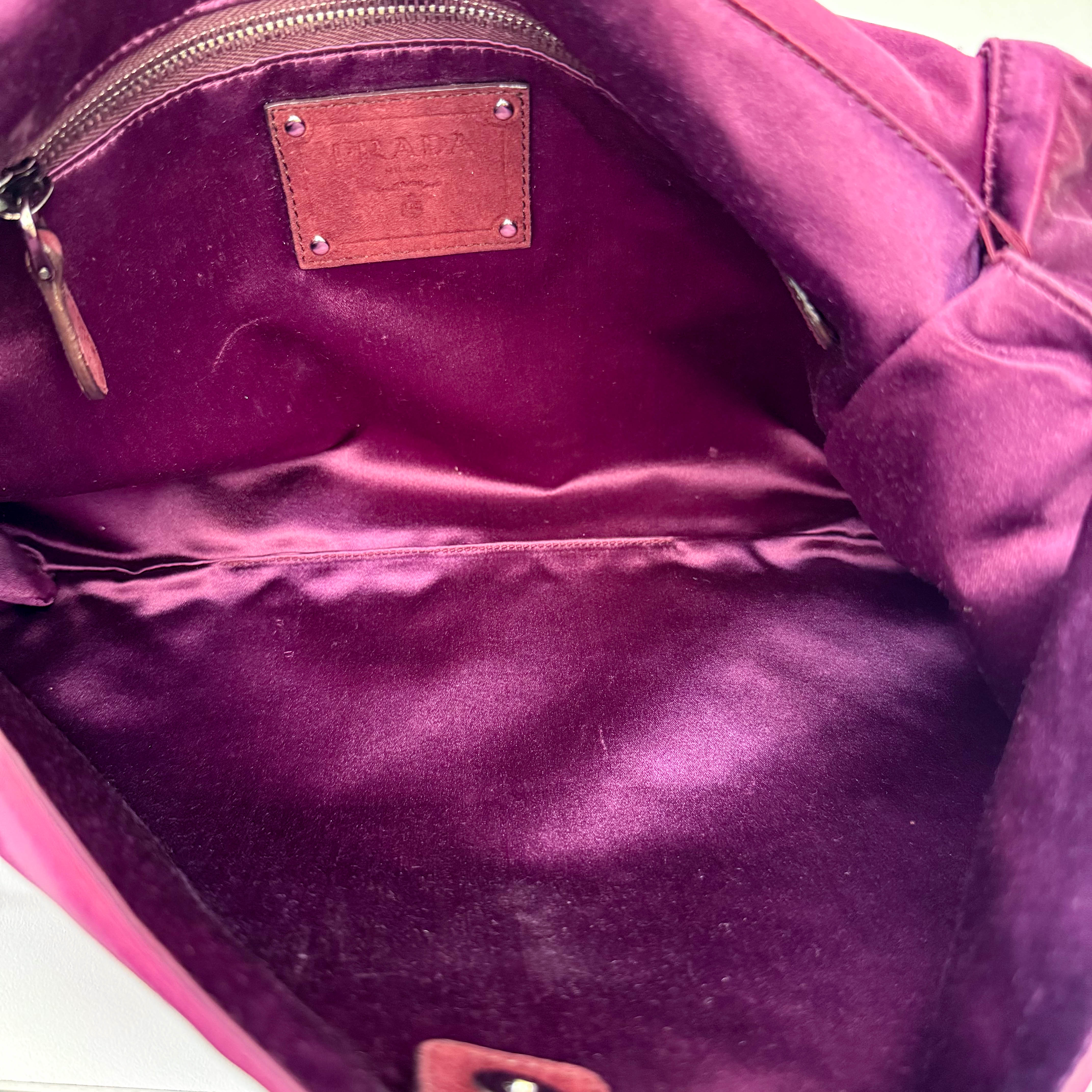 Purple Satin Shoulder Bag