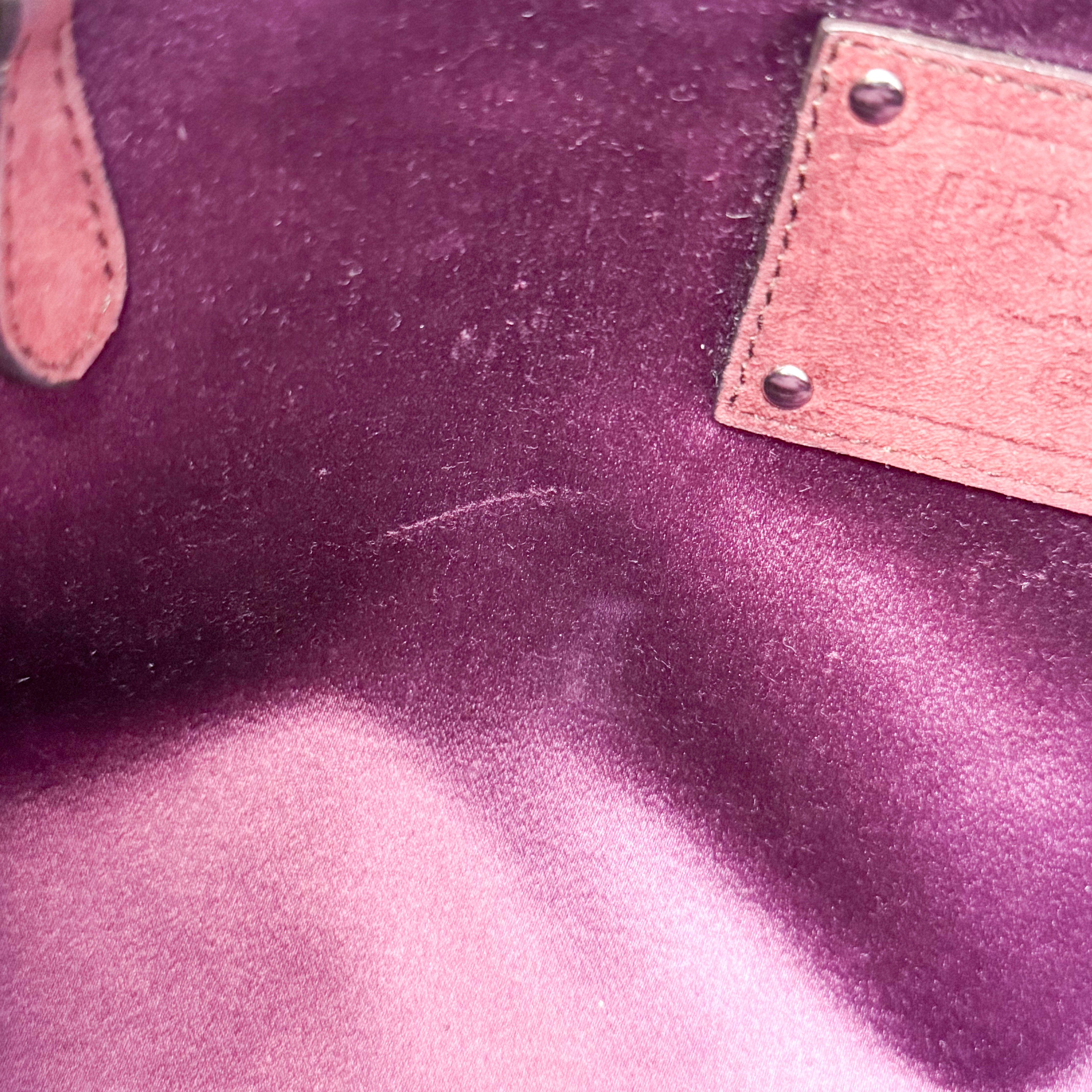 Purple Satin Shoulder Bag