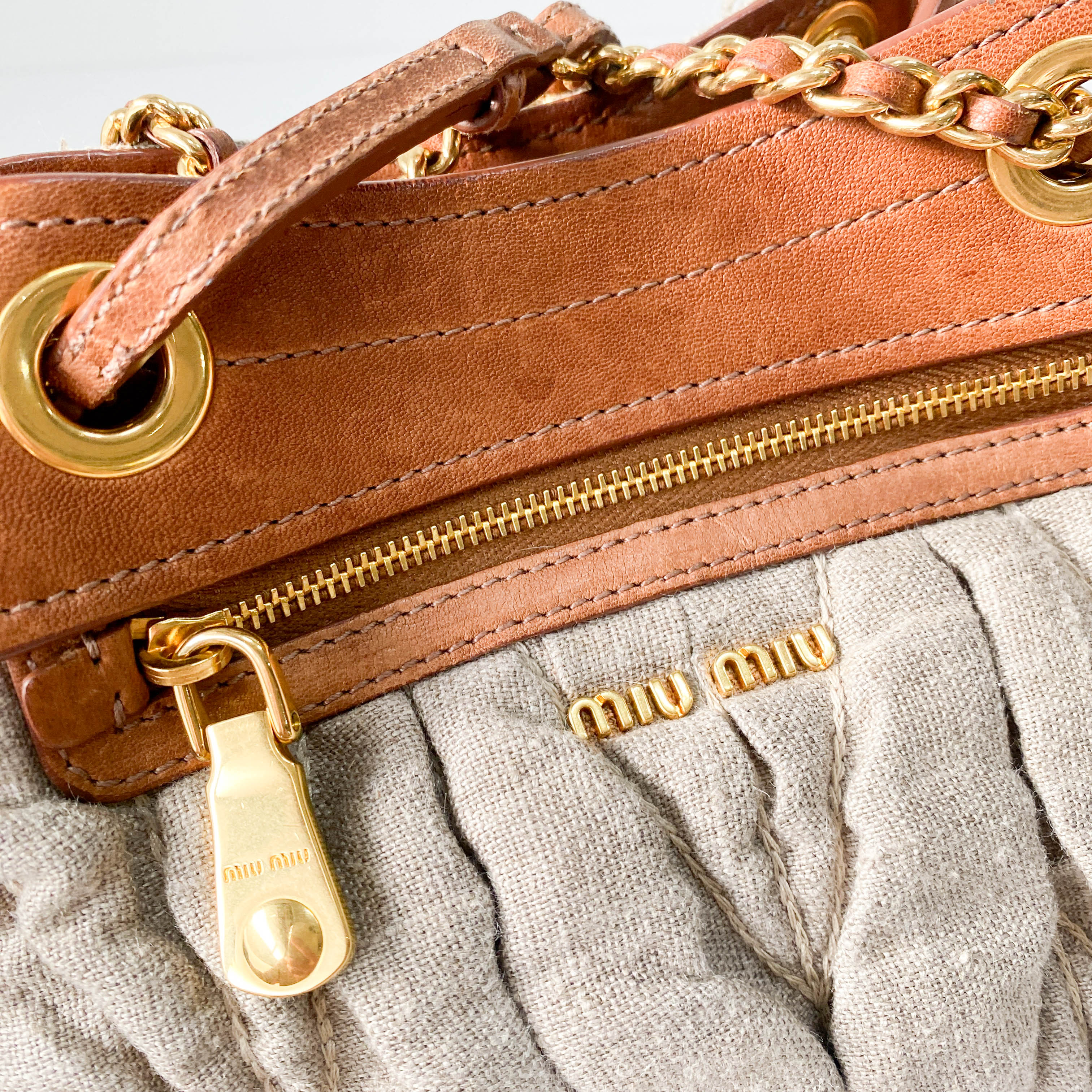 Grey Cotton Shoulder Bag