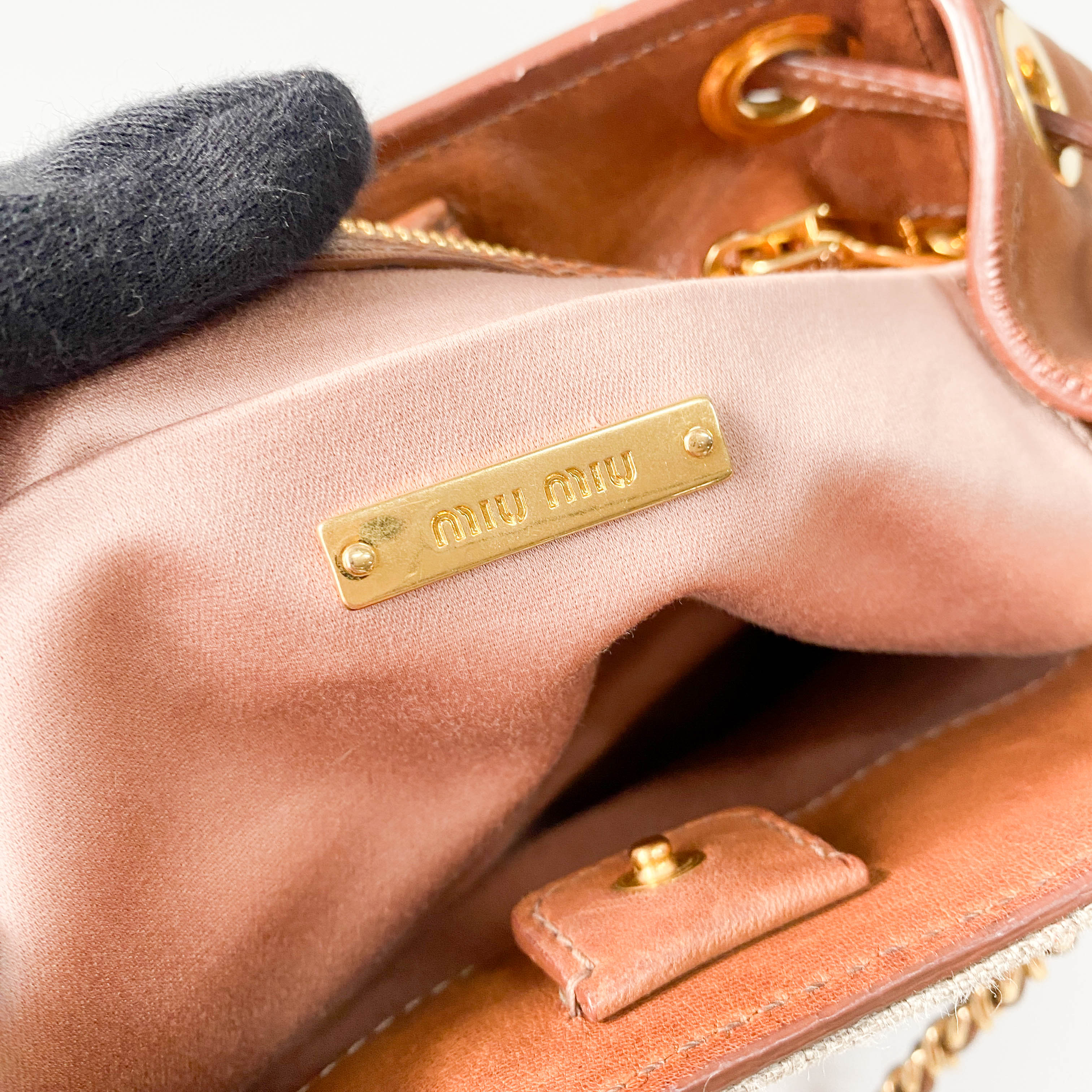 Grey Cotton Shoulder Bag