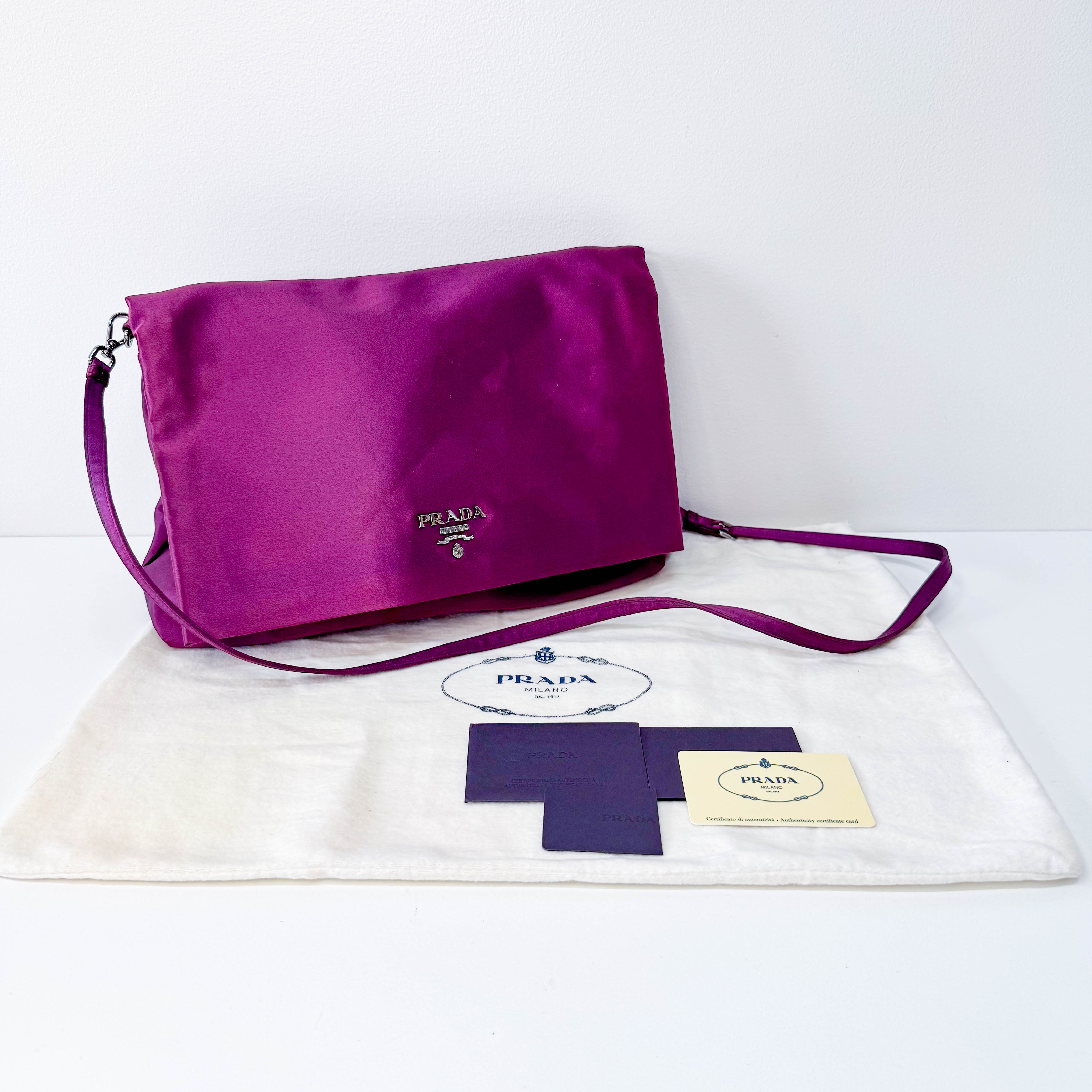 Purple Satin Shoulder Bag