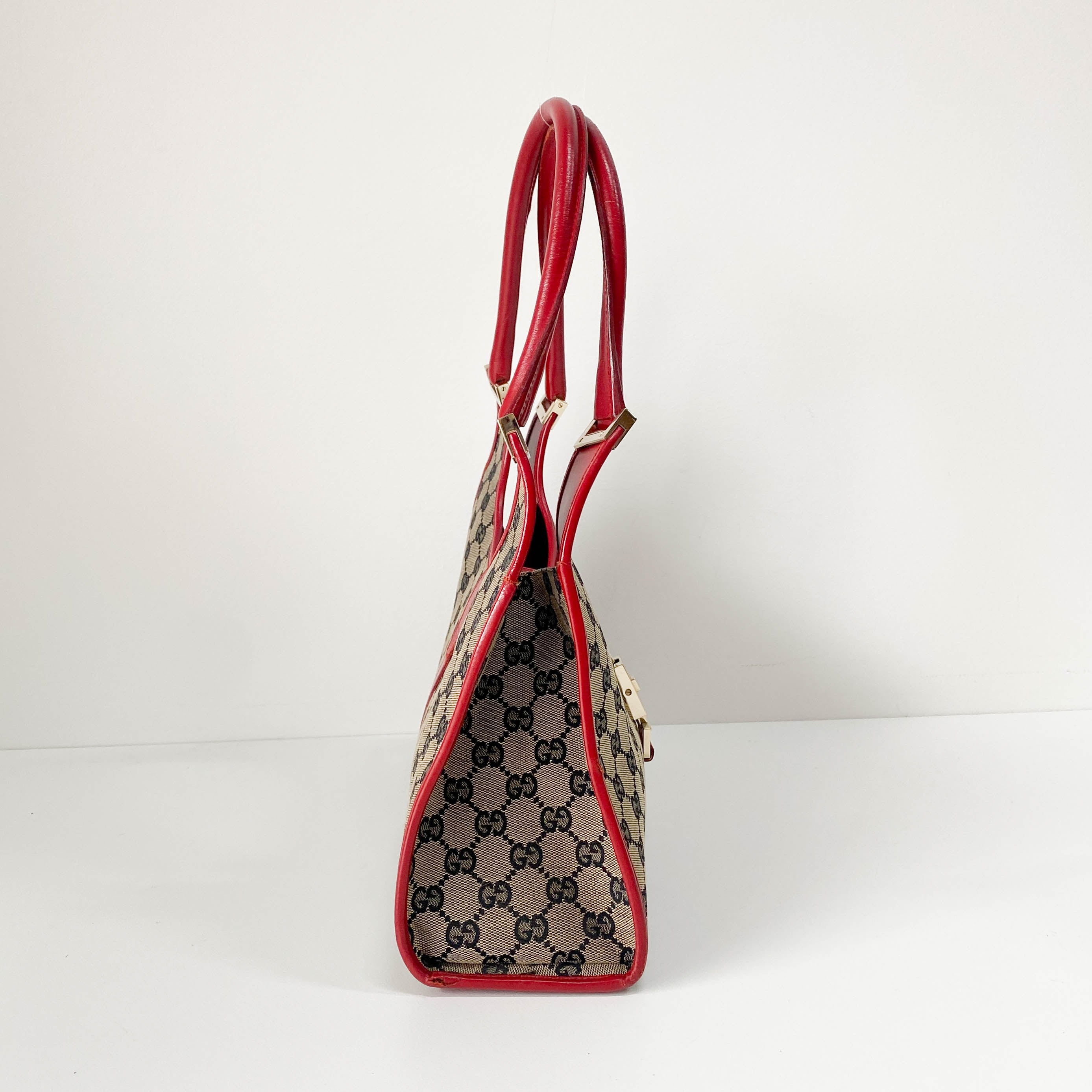 Jackie Small Red GG Canvas Shoulder Bag