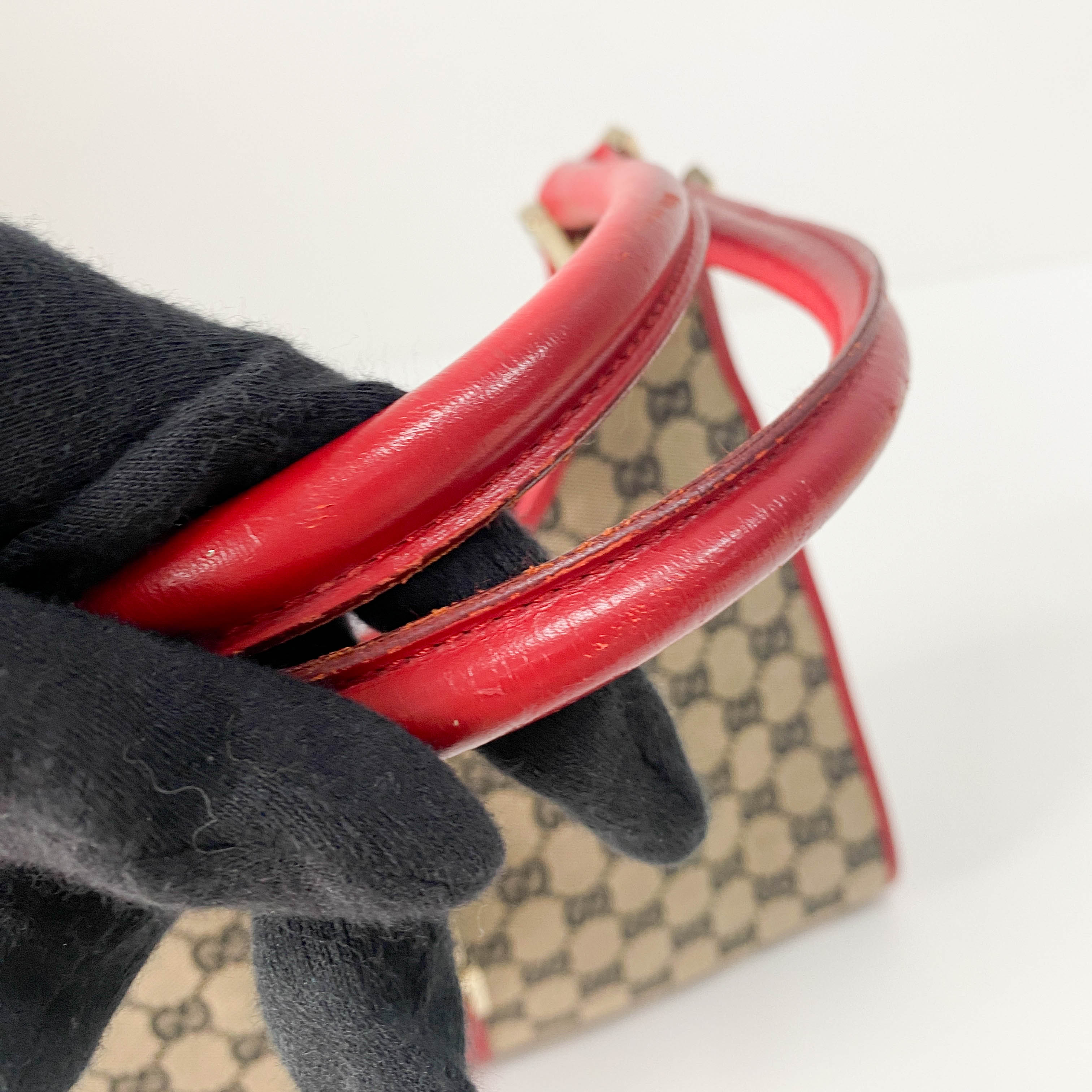 Jackie Small Red GG Canvas Shoulder Bag