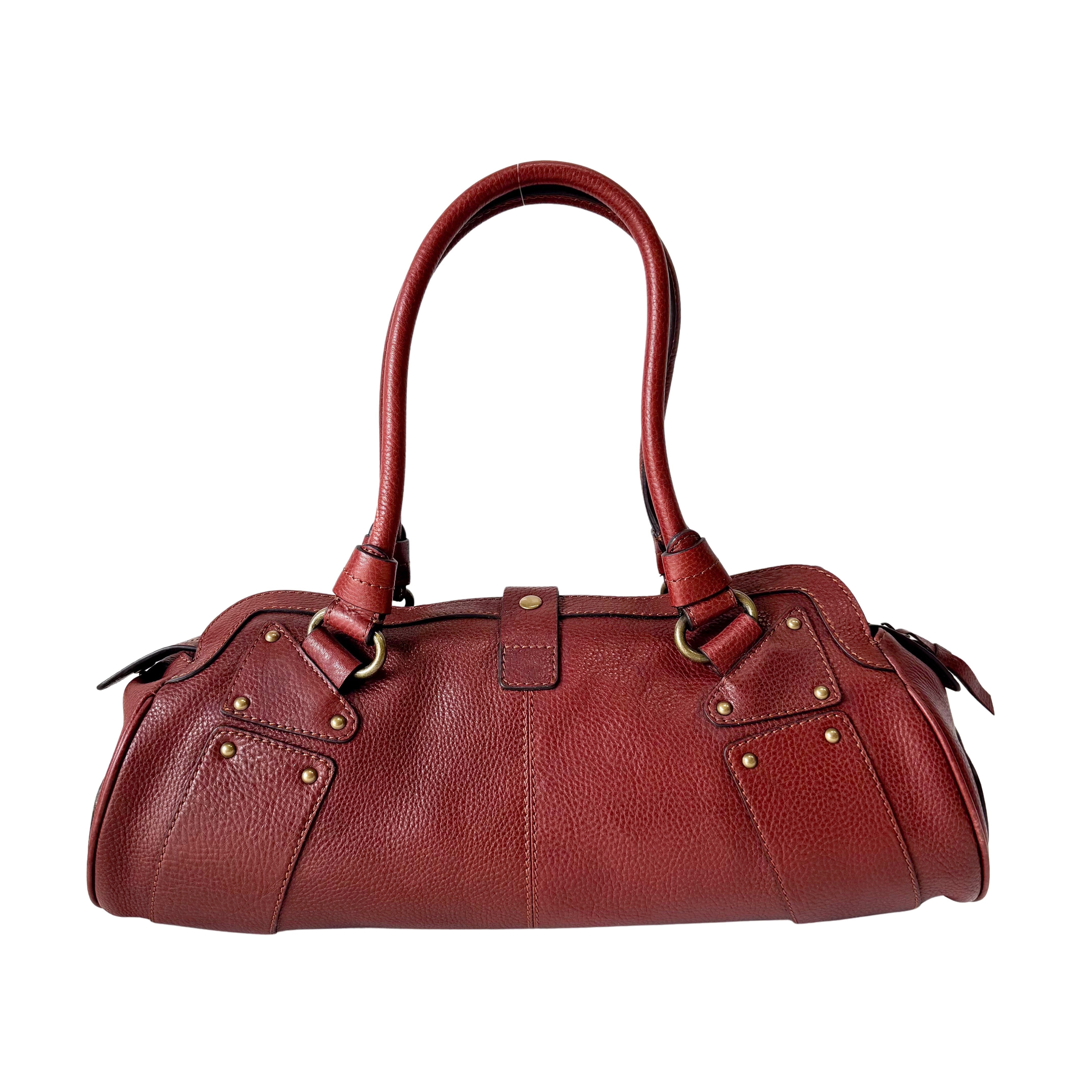 Red Leather Shoulder Bag
