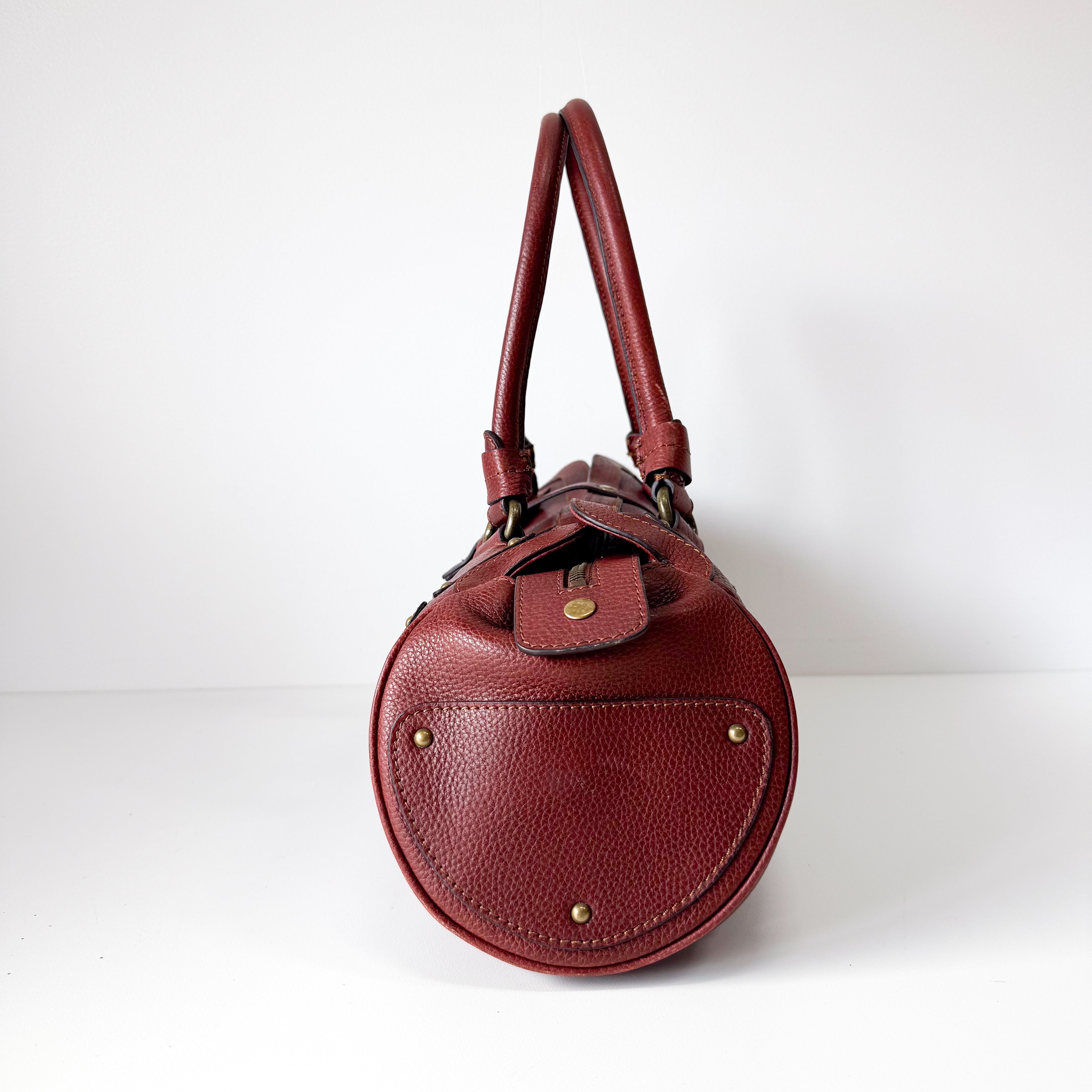 Red Leather Shoulder Bag