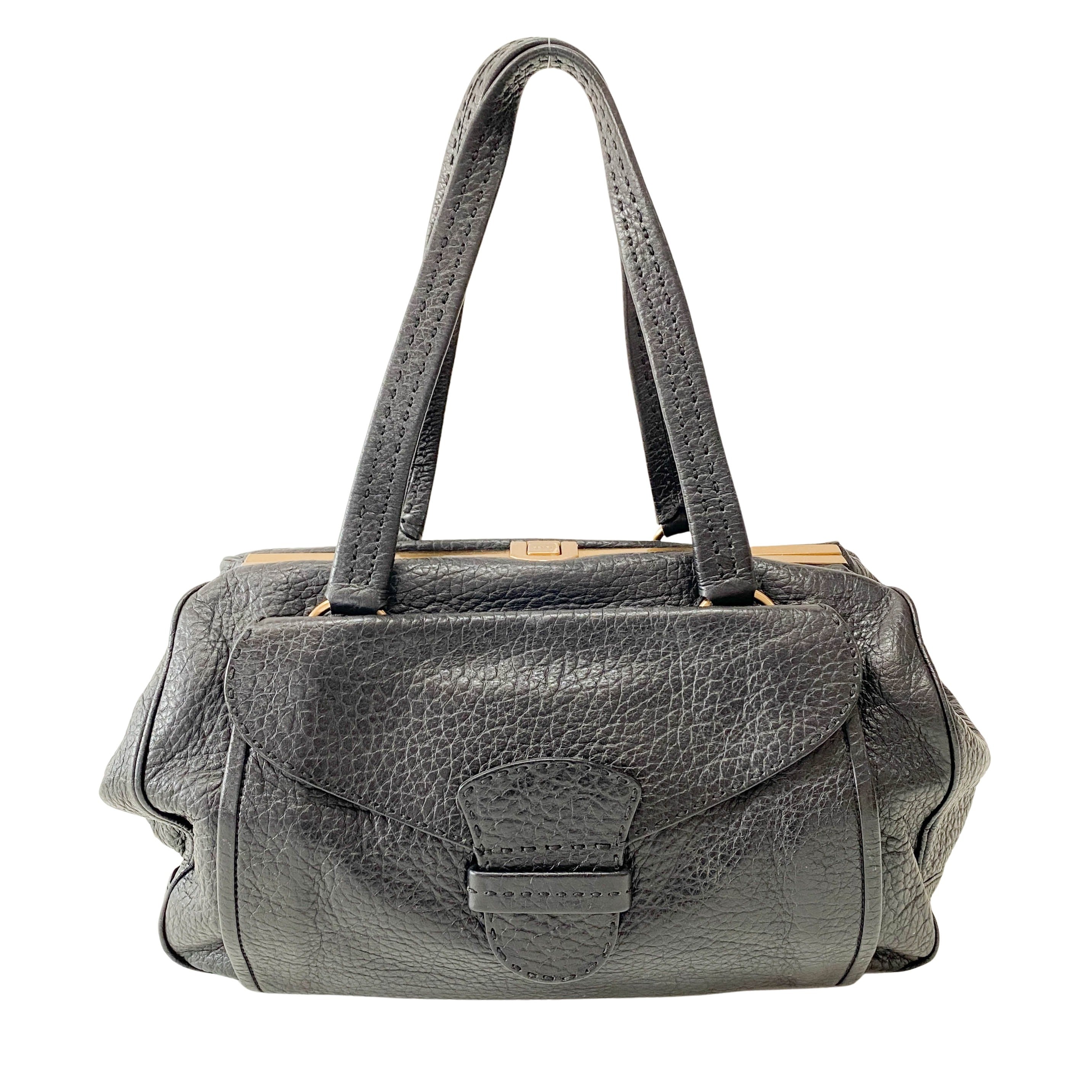 Black Leather Shoulder Bag