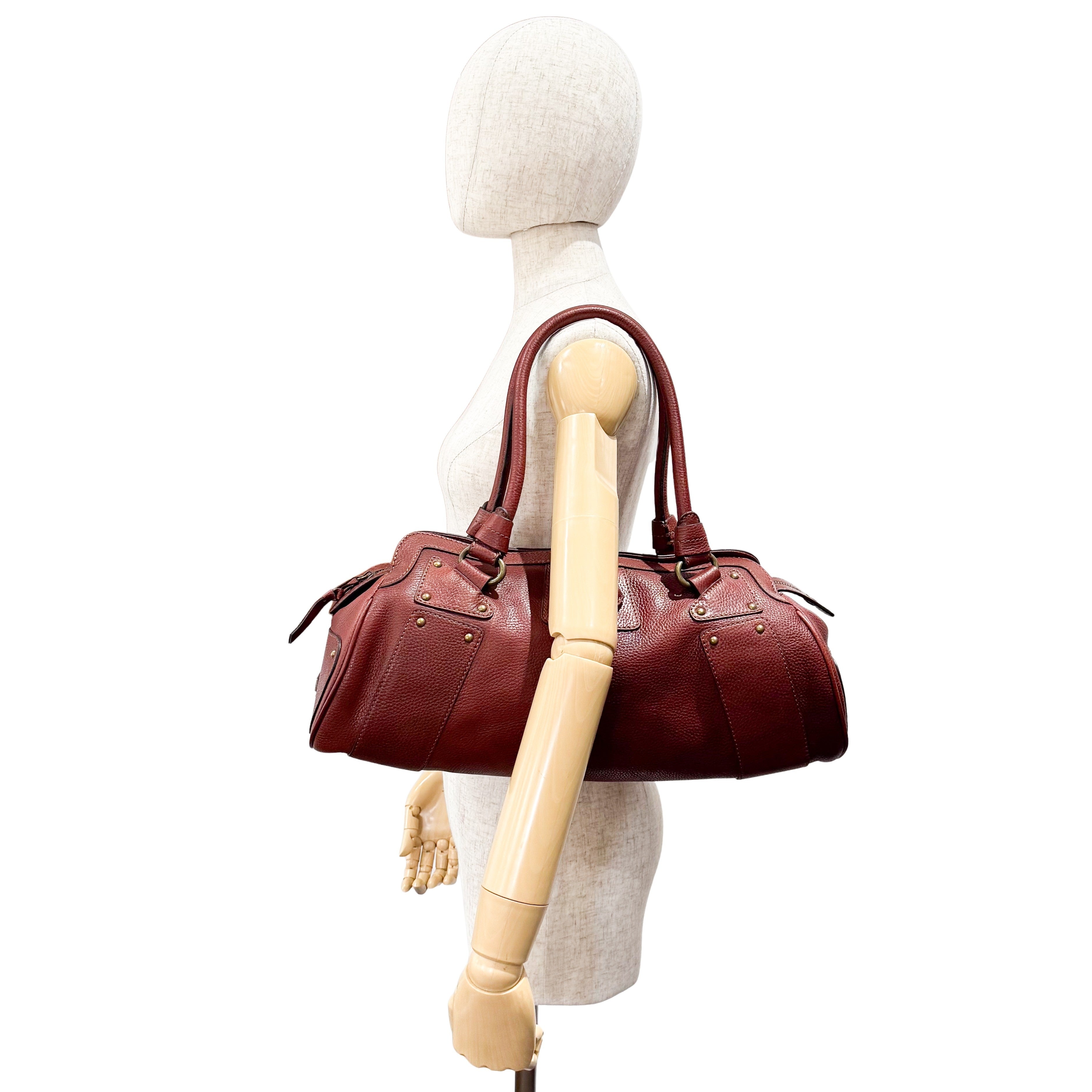 Red Leather Shoulder Bag