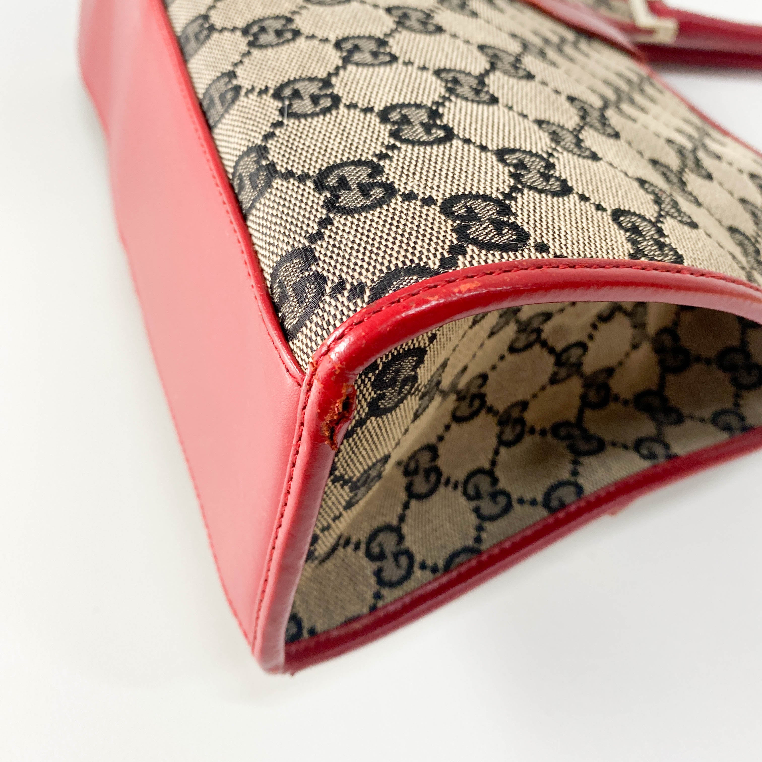 Jackie Small Red GG Canvas Shoulder Bag