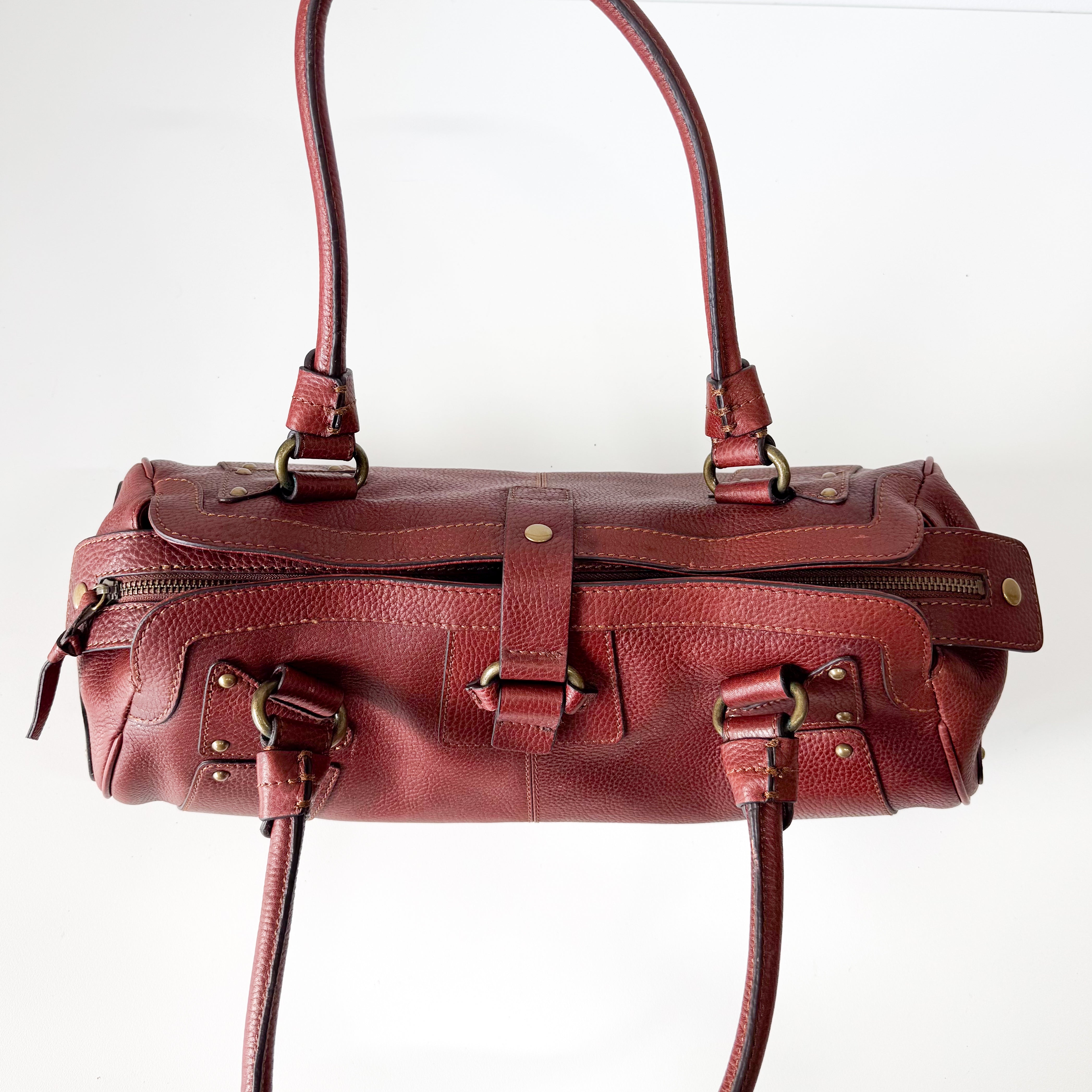Red Leather Shoulder Bag