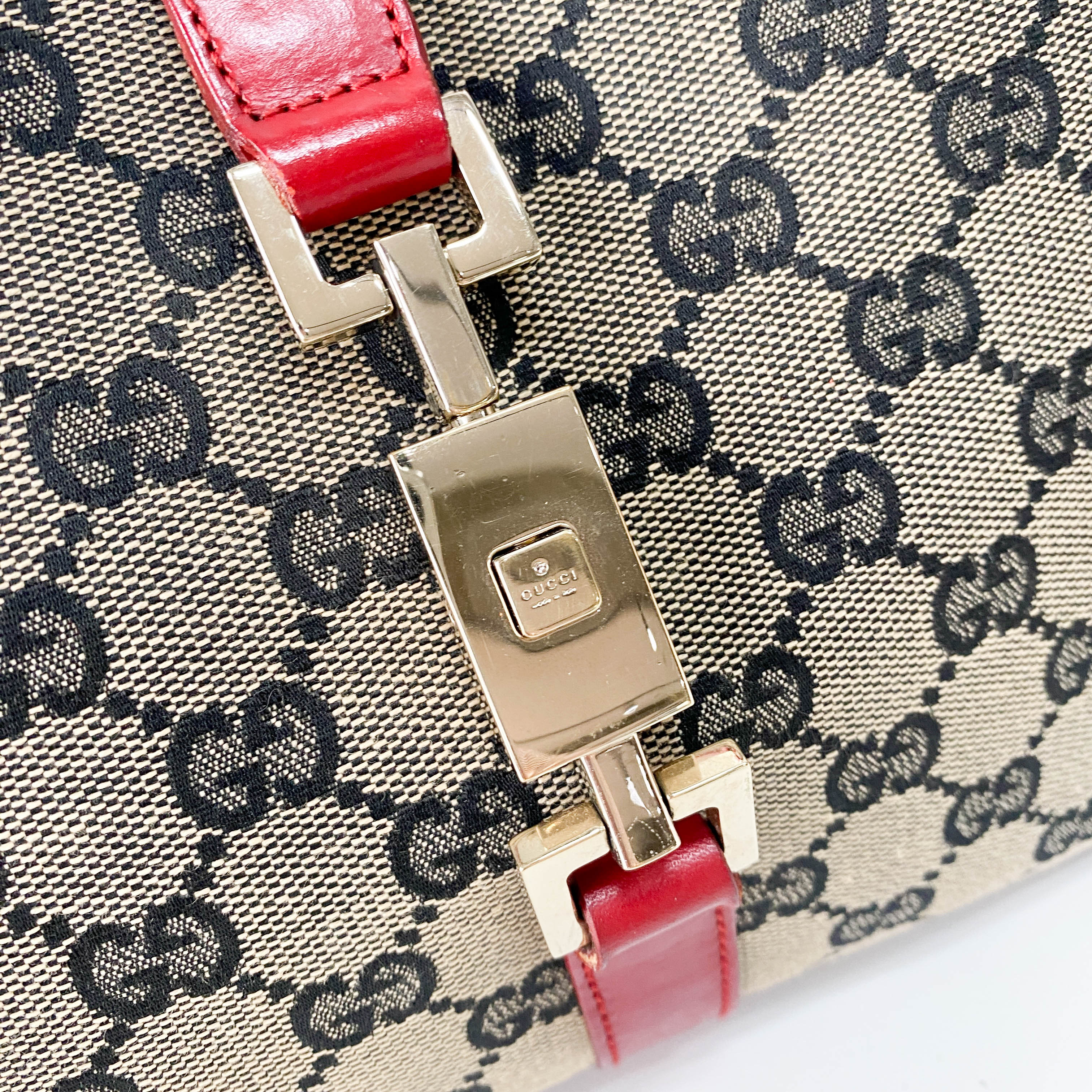 Jackie Small Red GG Canvas Shoulder Bag