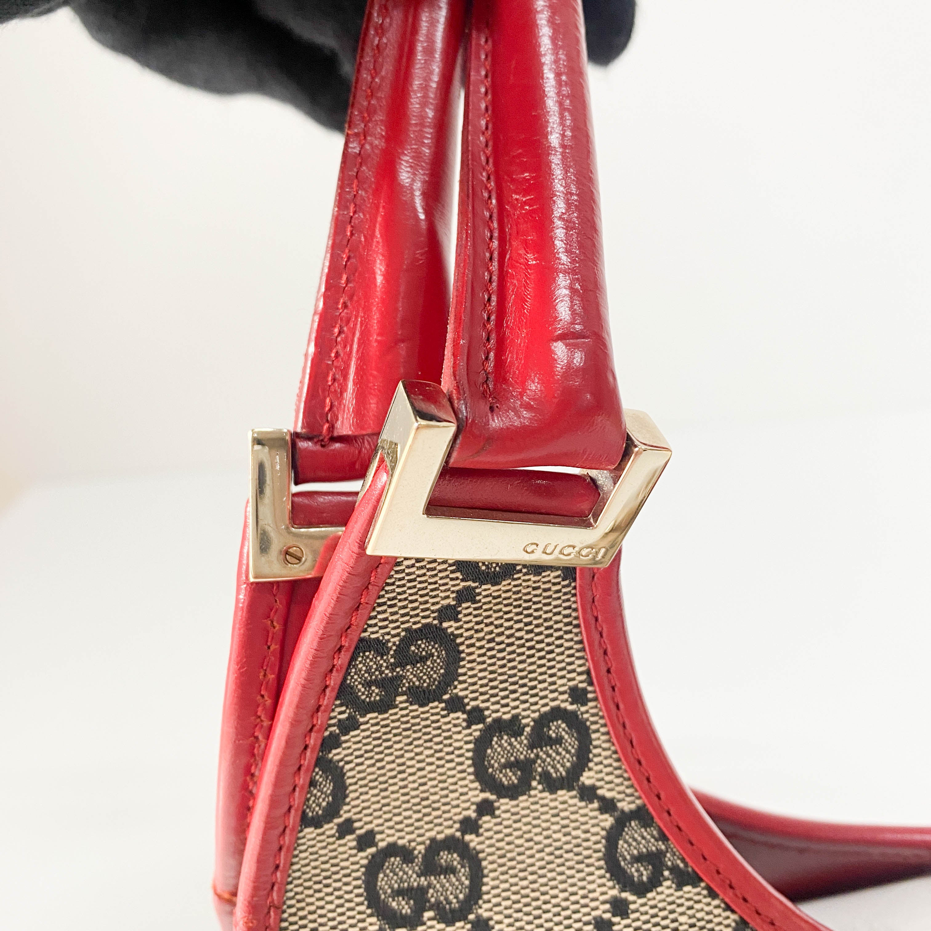 Jackie Small Red GG Canvas Shoulder Bag