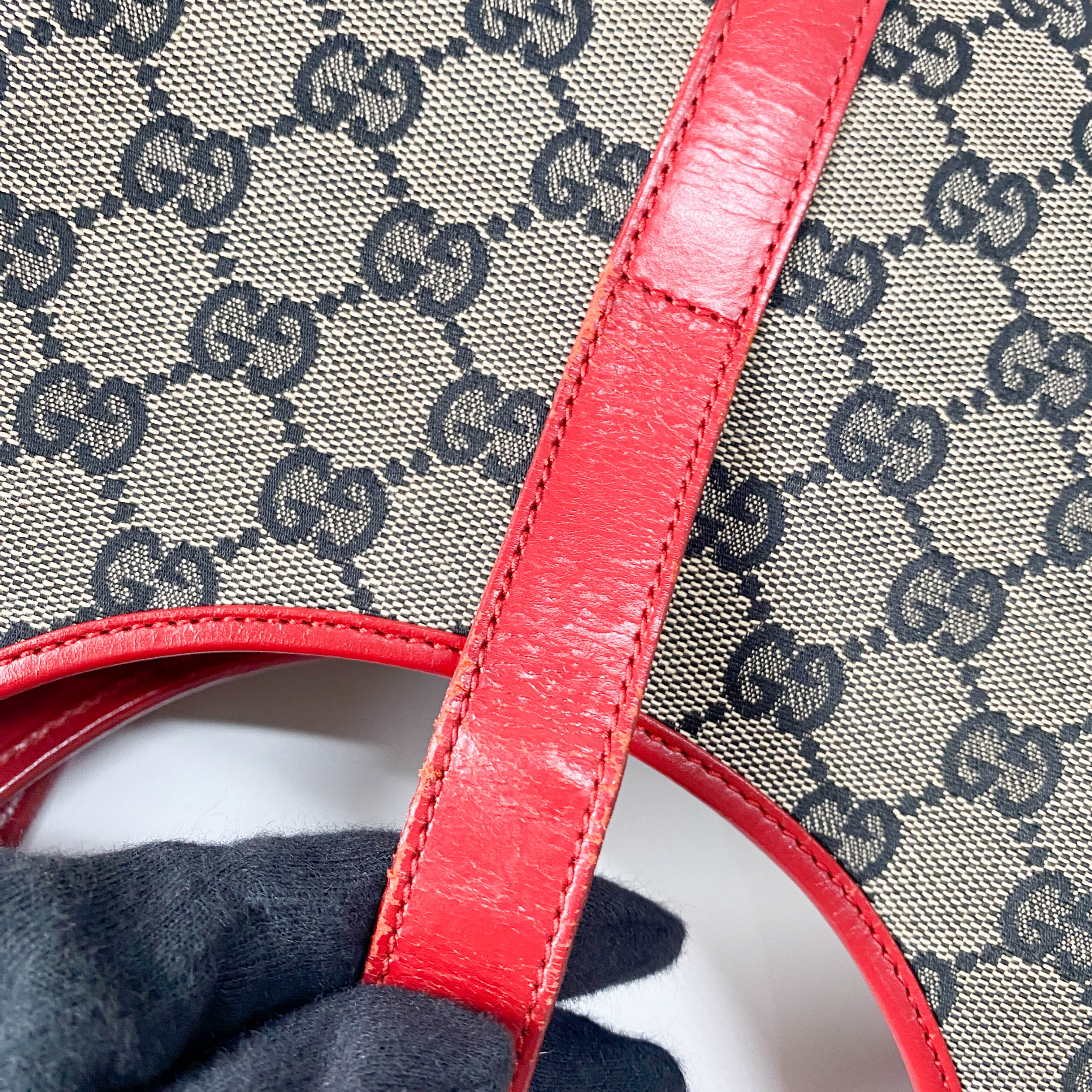 Jackie Small Red GG Canvas Shoulder Bag