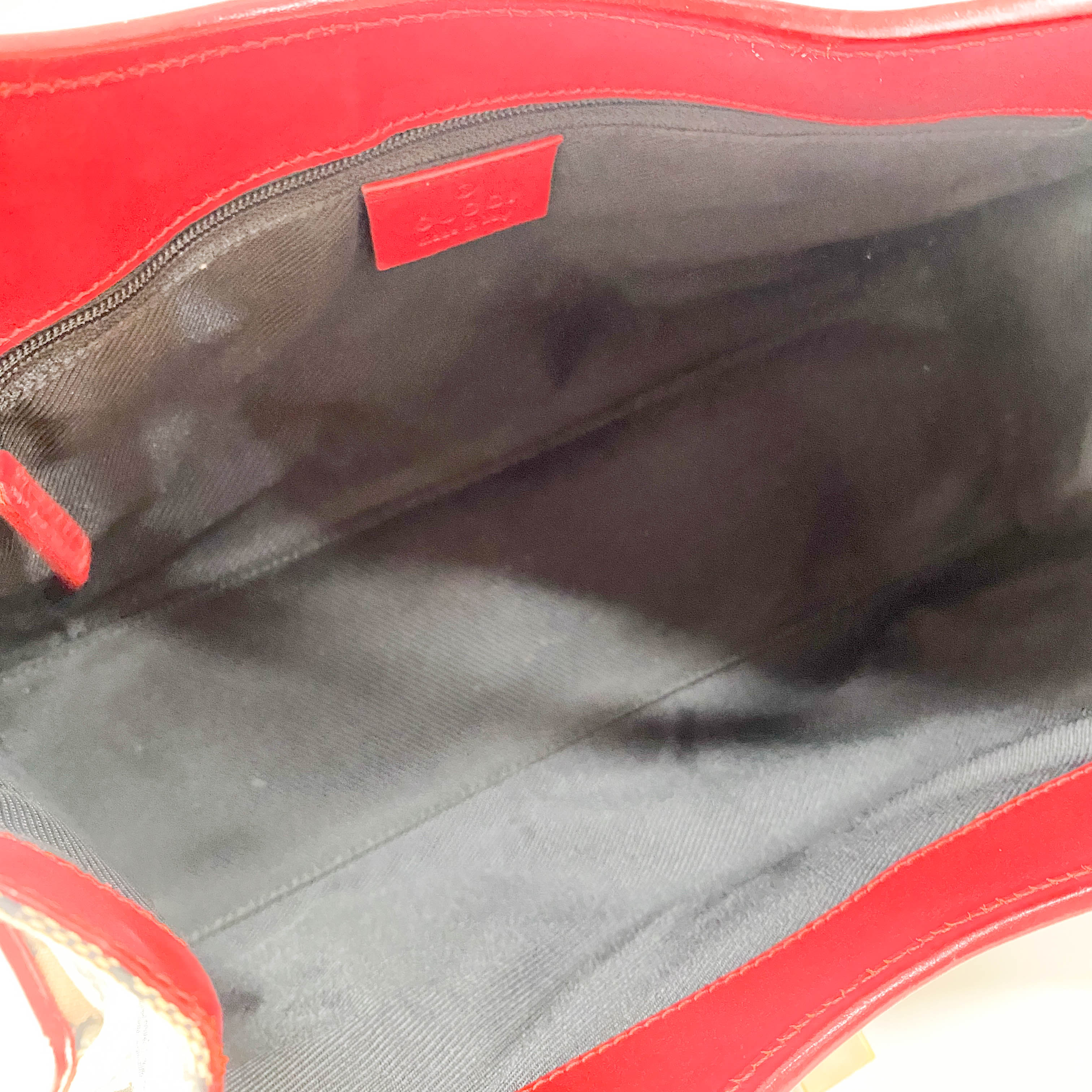 Jackie Small Red GG Canvas Shoulder Bag