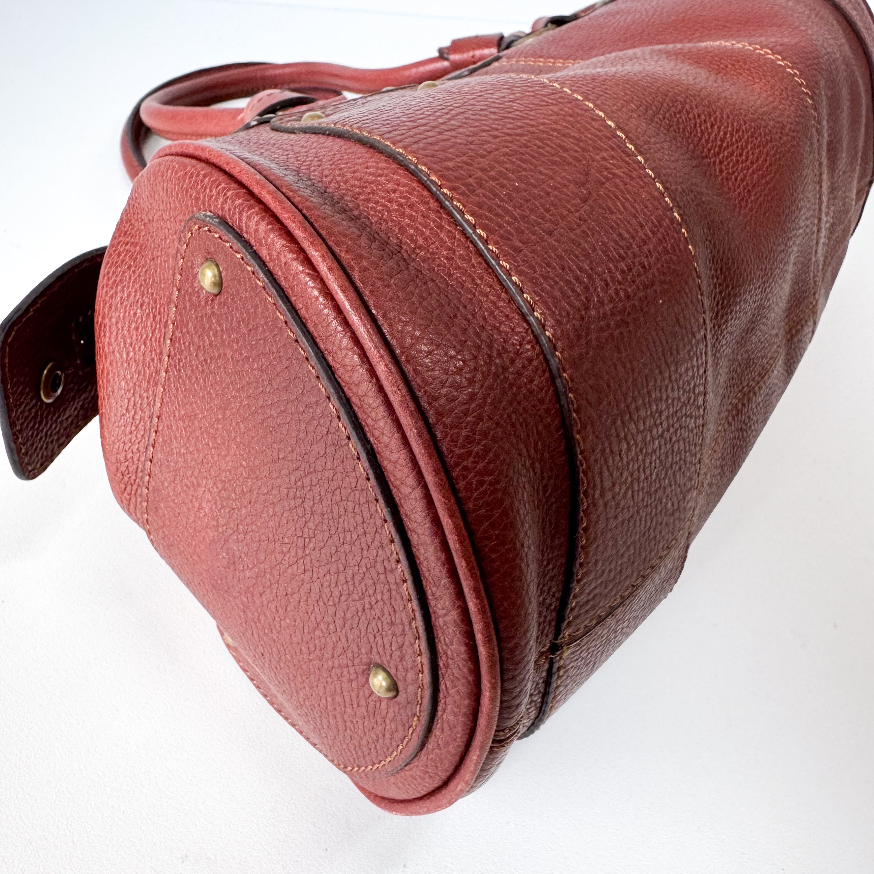 Red Leather Shoulder Bag