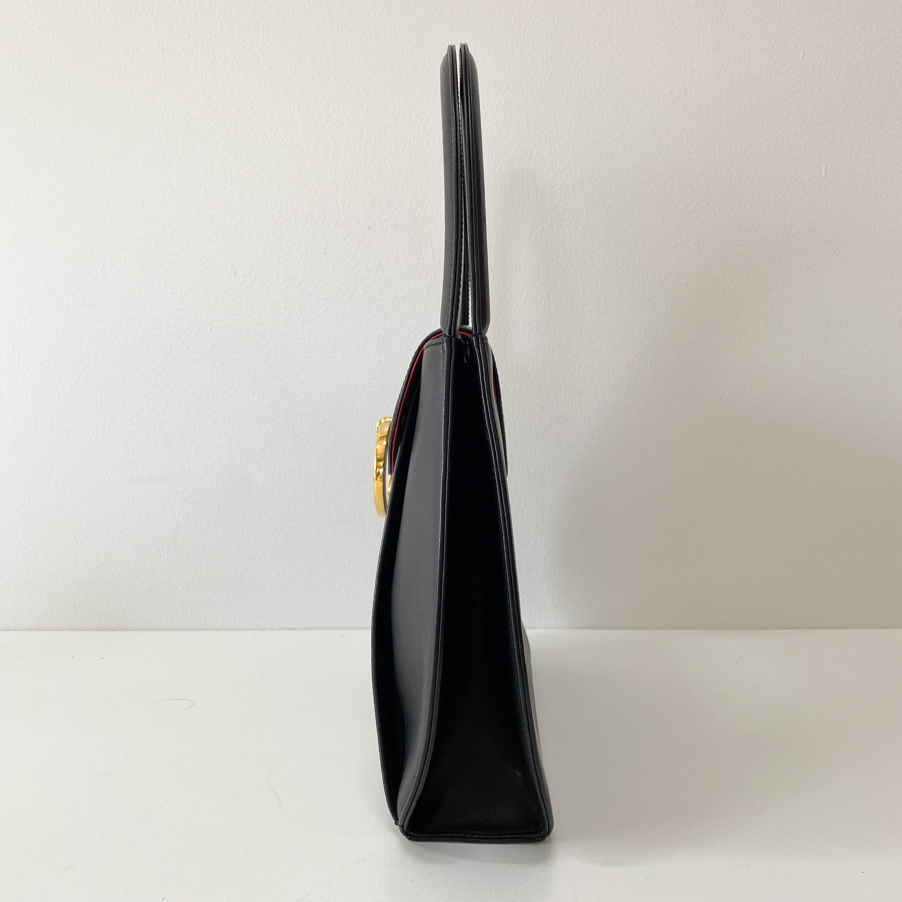 Panthère Black Leather Shoulder Bag