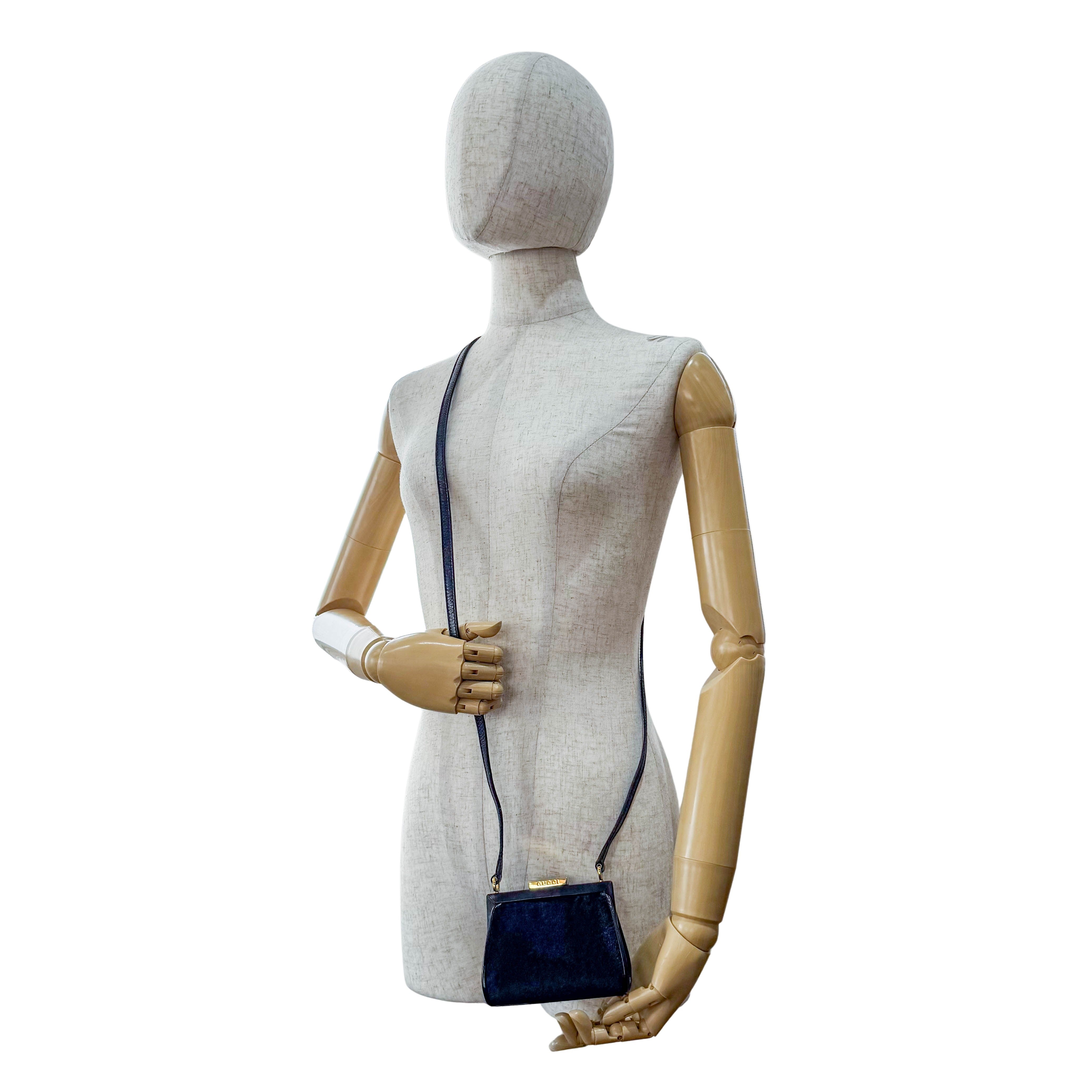 Mini Black Pony Hair Clutch Shoulder Bag