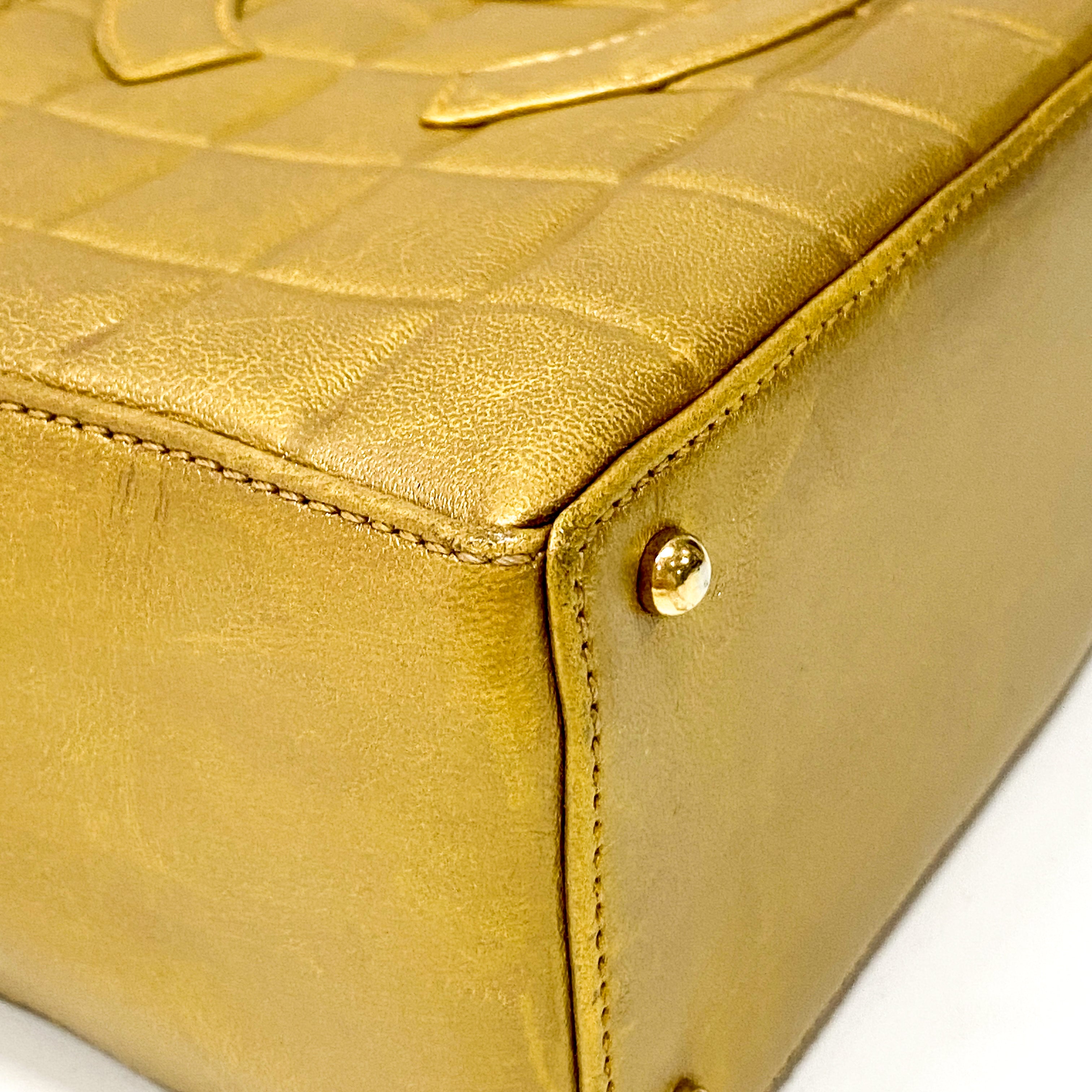 Chocolate Bar Metal Gold Lambskin Shoulder Bag