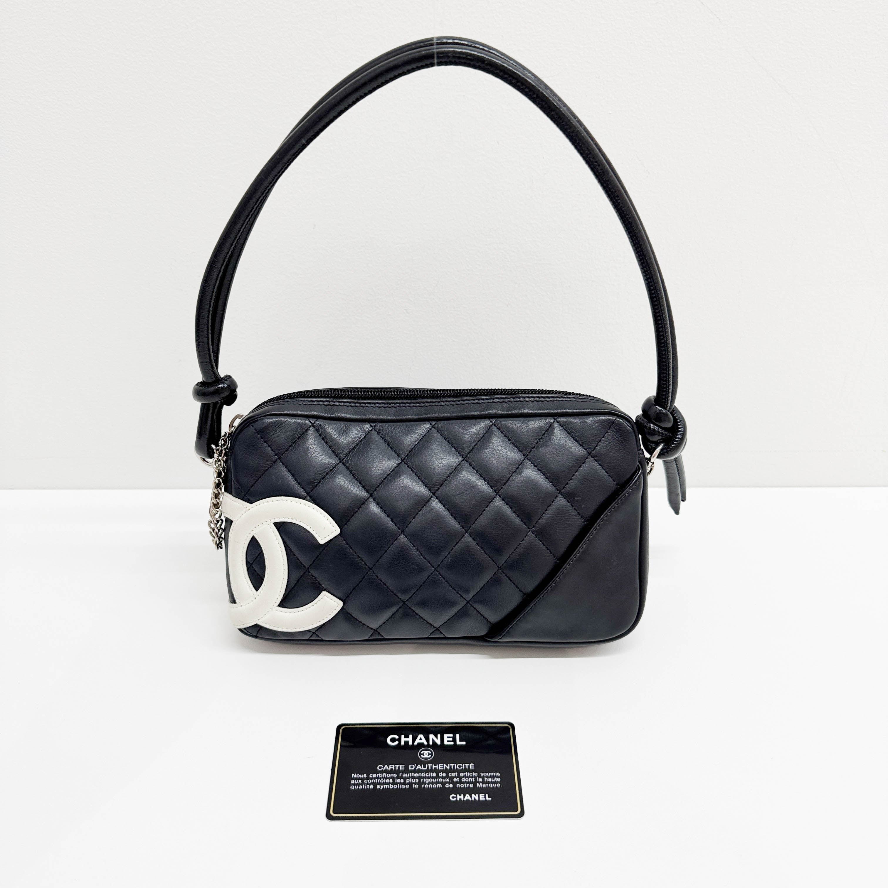 Cambon Black Leather Shoulder Bag