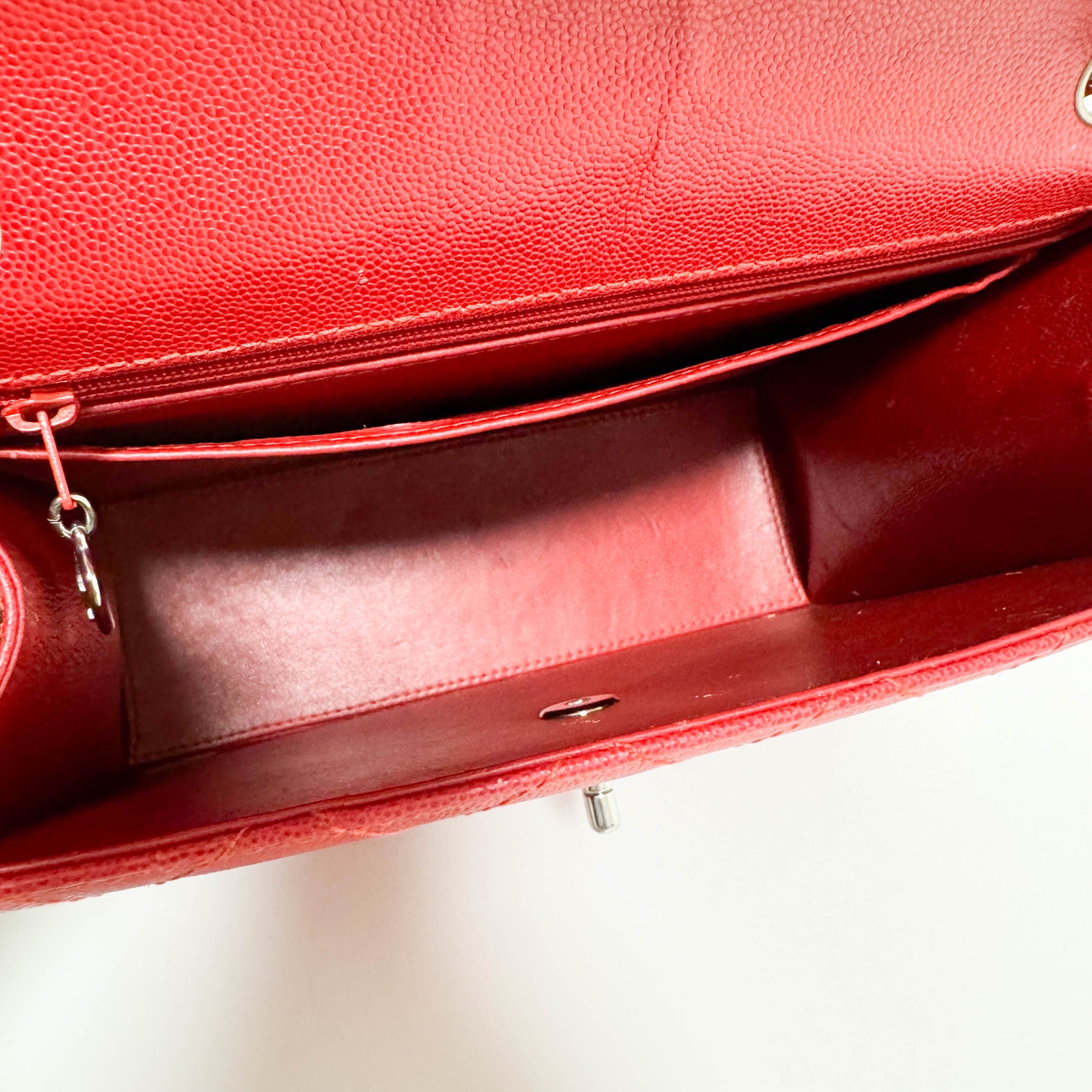 CHANEL Red Quilted Caviar Leather Envelope Flap Square Top Handle Handbag, in , Sold by HIVE PRELOVED - Handle Bags