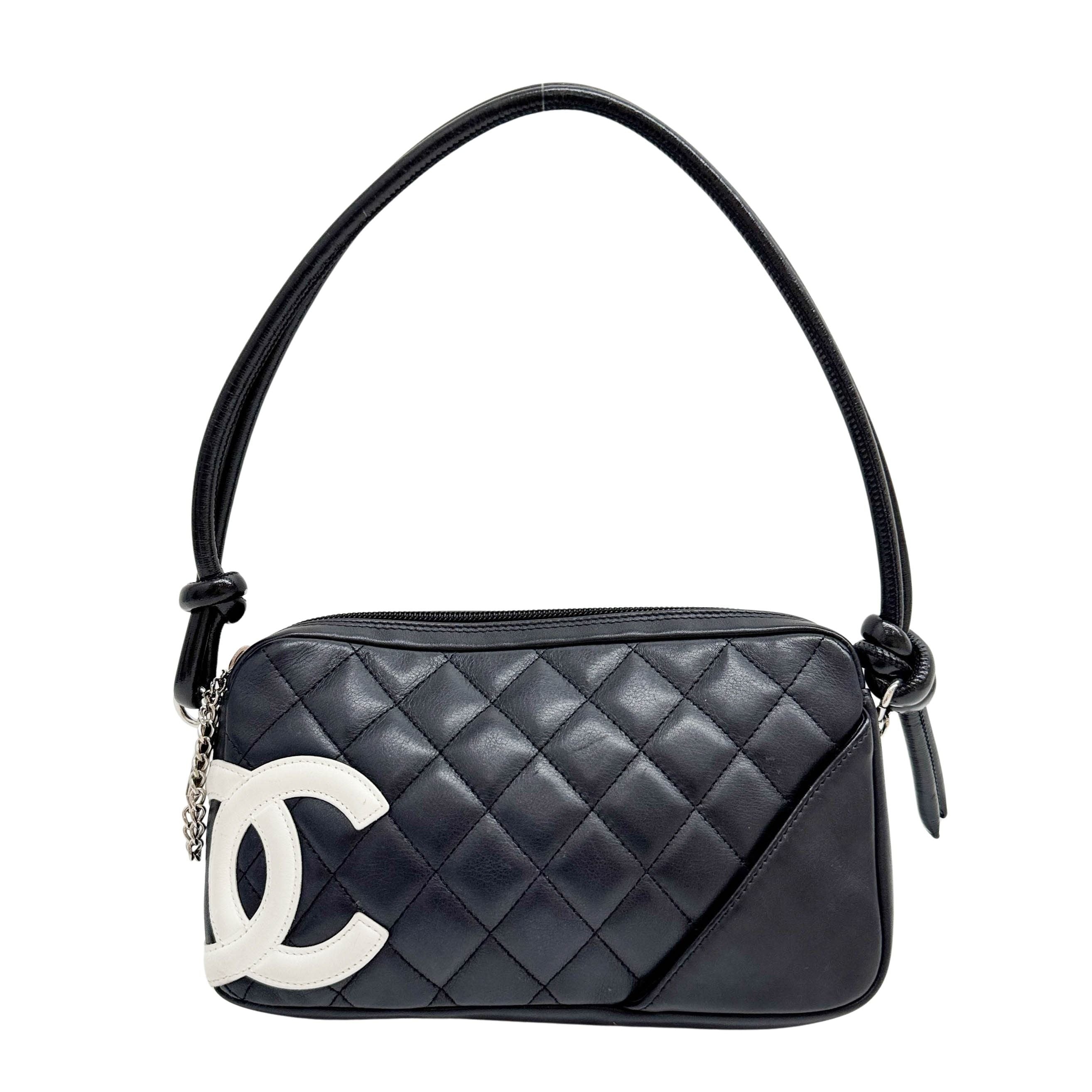 Cambon Black Leather Shoulder Bag