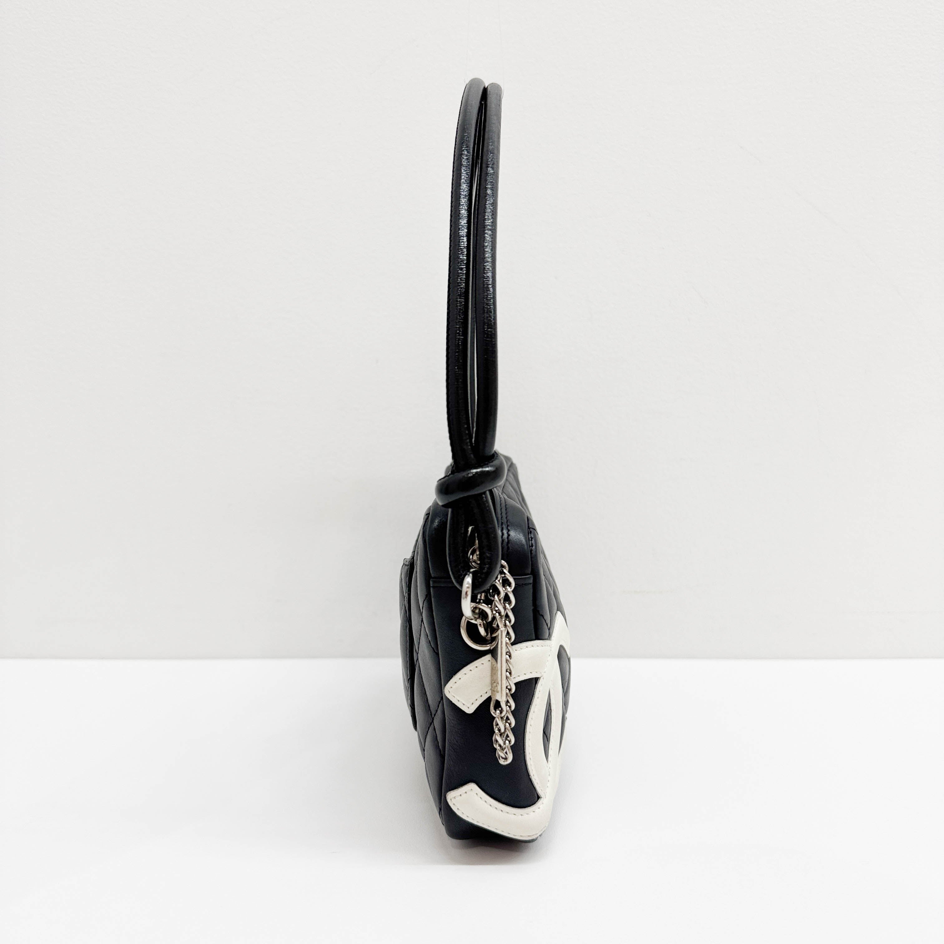 Cambon Black Leather Shoulder Bag